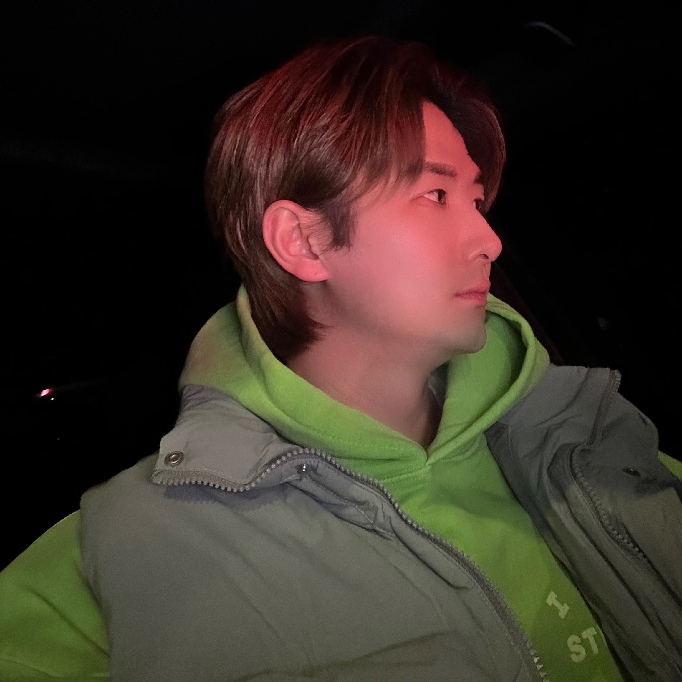 IAB Studio Pigment Hoodie Apple Green 착용 스타일