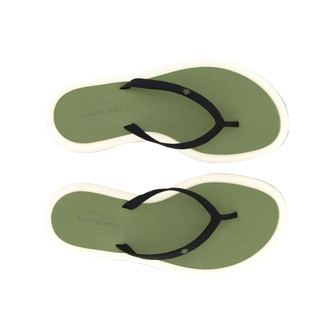 (W) 토리버치 레이어드 플립 플랍 퍼펙트 블랙 다프네 뉴 아이보리((W) Tory Burch Layered Flip-Flop Perfect Black Daphne New Ivory) - 2