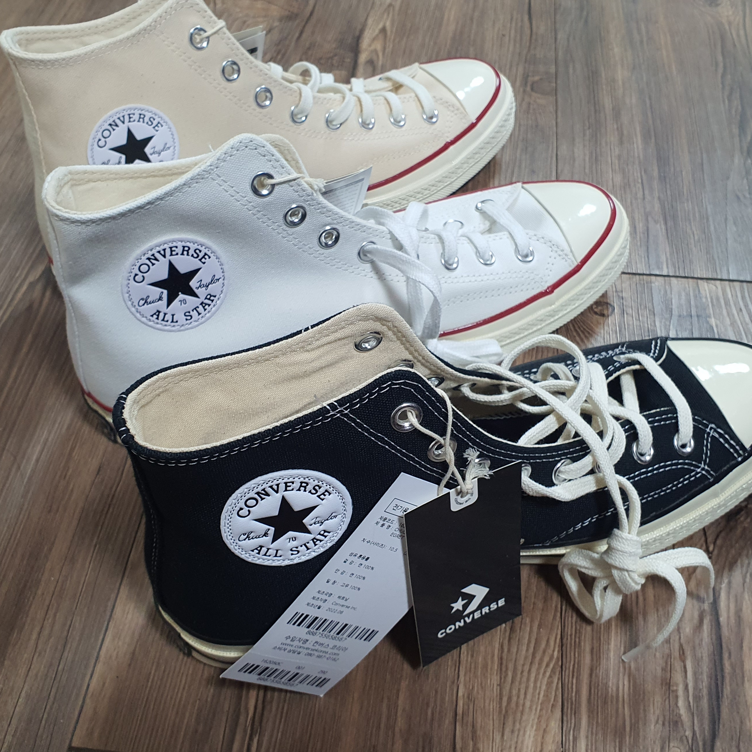Converse Chuck 70 Hi Black, Converse Chuck 70 High Parchment 착용 스타일