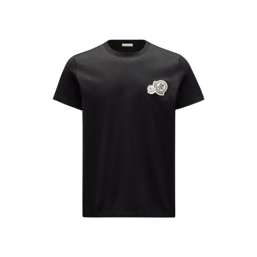 몽클레르 더블 로고 티셔츠 블랙 - 23SS