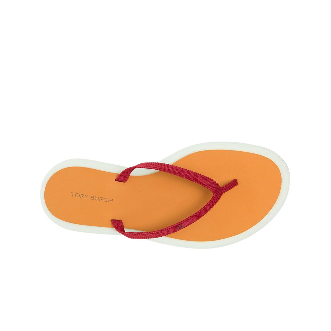 (W) 토리버치 레이어드 청키 플립 플랍 토리 레드 오렌지 시트린 아일랜드 팜((W) Tory Burch Layered Chunky Flip-Flop Tory Red Orange Citrine Island Palm) - 2