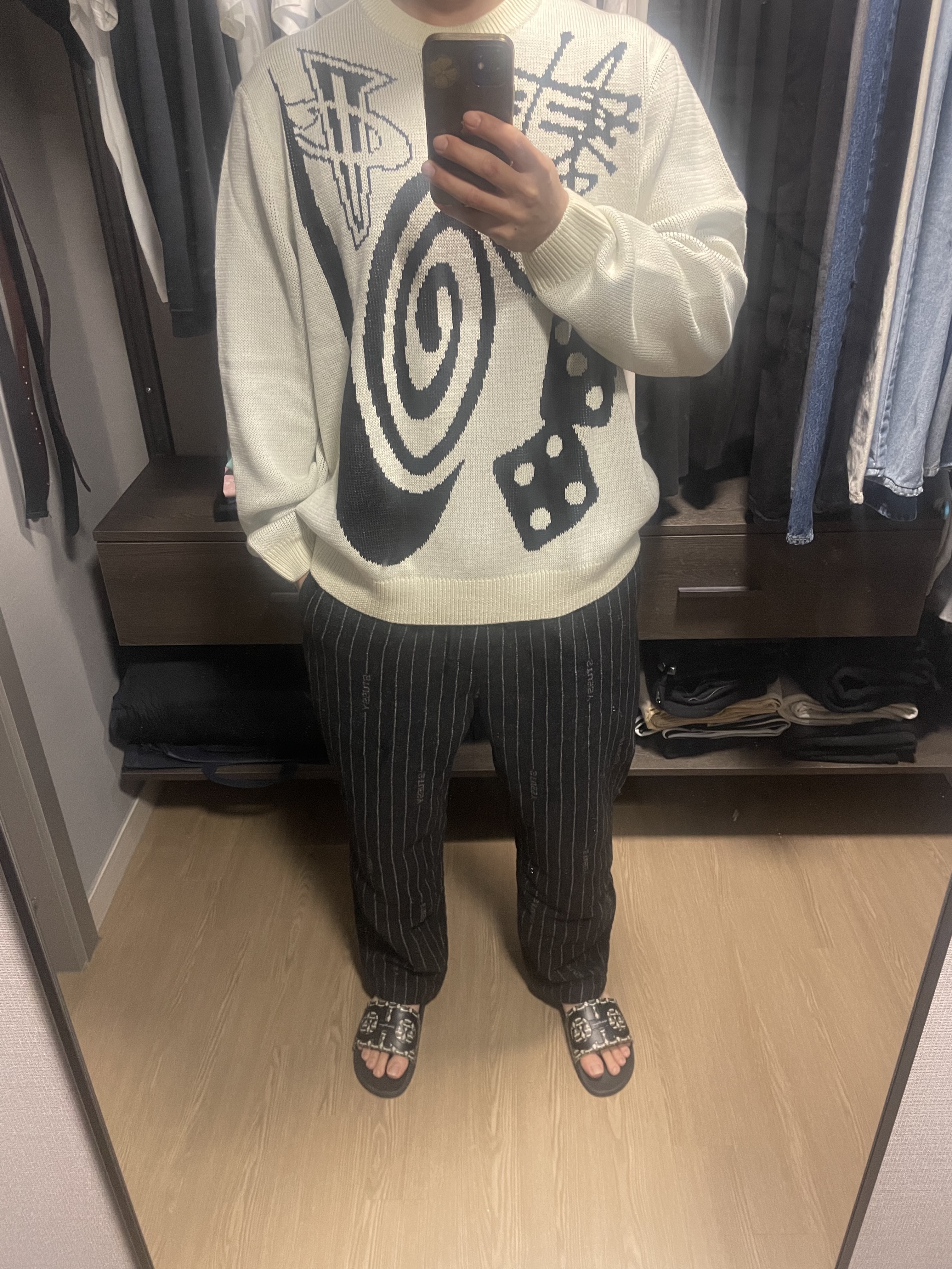 Nike x Stussy NRG Striped Wool Pants Black (DR4021-010) 착용 스타일