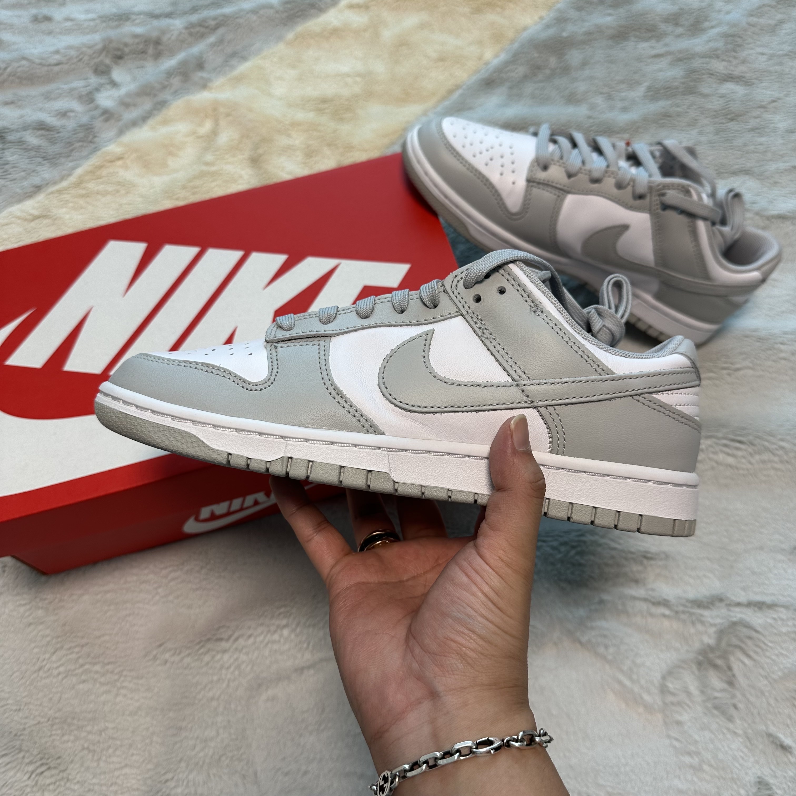Nike Dunk Low Retro Grey Fog 착용 스타일 - 1
