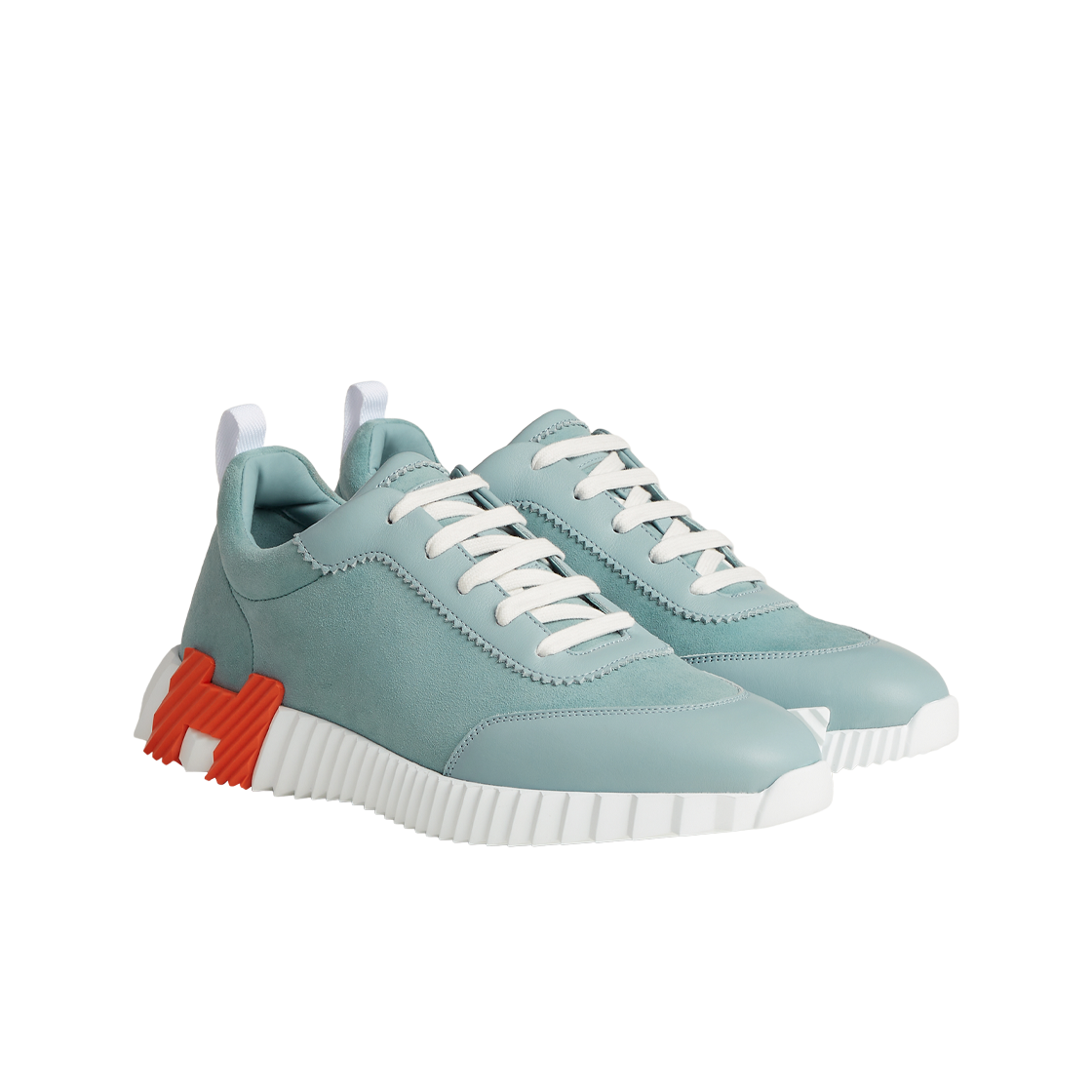 에르메스 바운싱 스니커즈 스웨이드 고트스킨 카프스킨& 베르 도으(Hermes Bouncing Sneakers Suede Goatskin Calfskin & Vert Deau) - 2