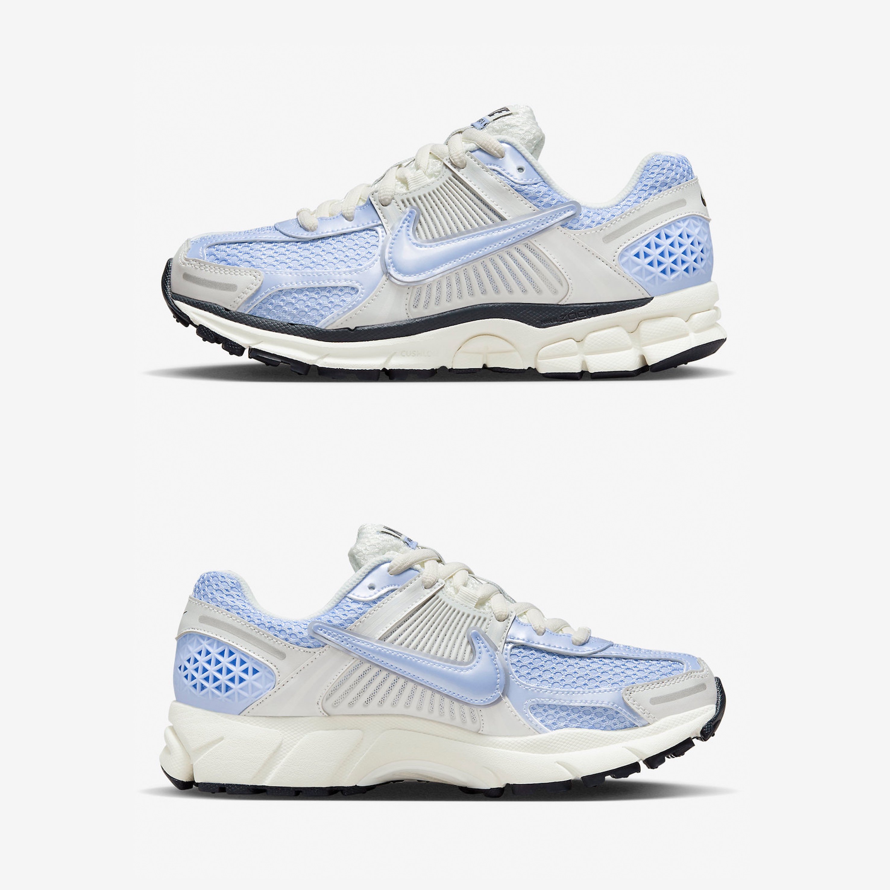 (W) Nike Zoom Vomero 5 Photon Dust and Metallic Silver, Nike Zoom Vomero 5 PRM Light Iron Ore and Flat Fewter 착용 스타일 - 3