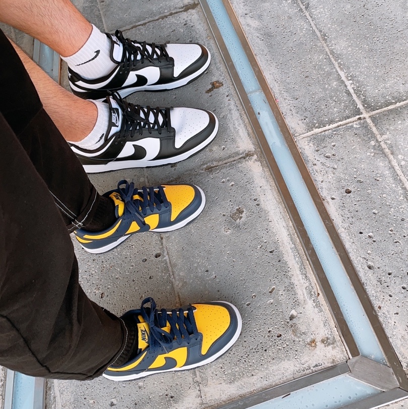 Nike Dunk Low Retro Black, (GS) Nike Dunk Low Varsity Maize 착용 스타일
