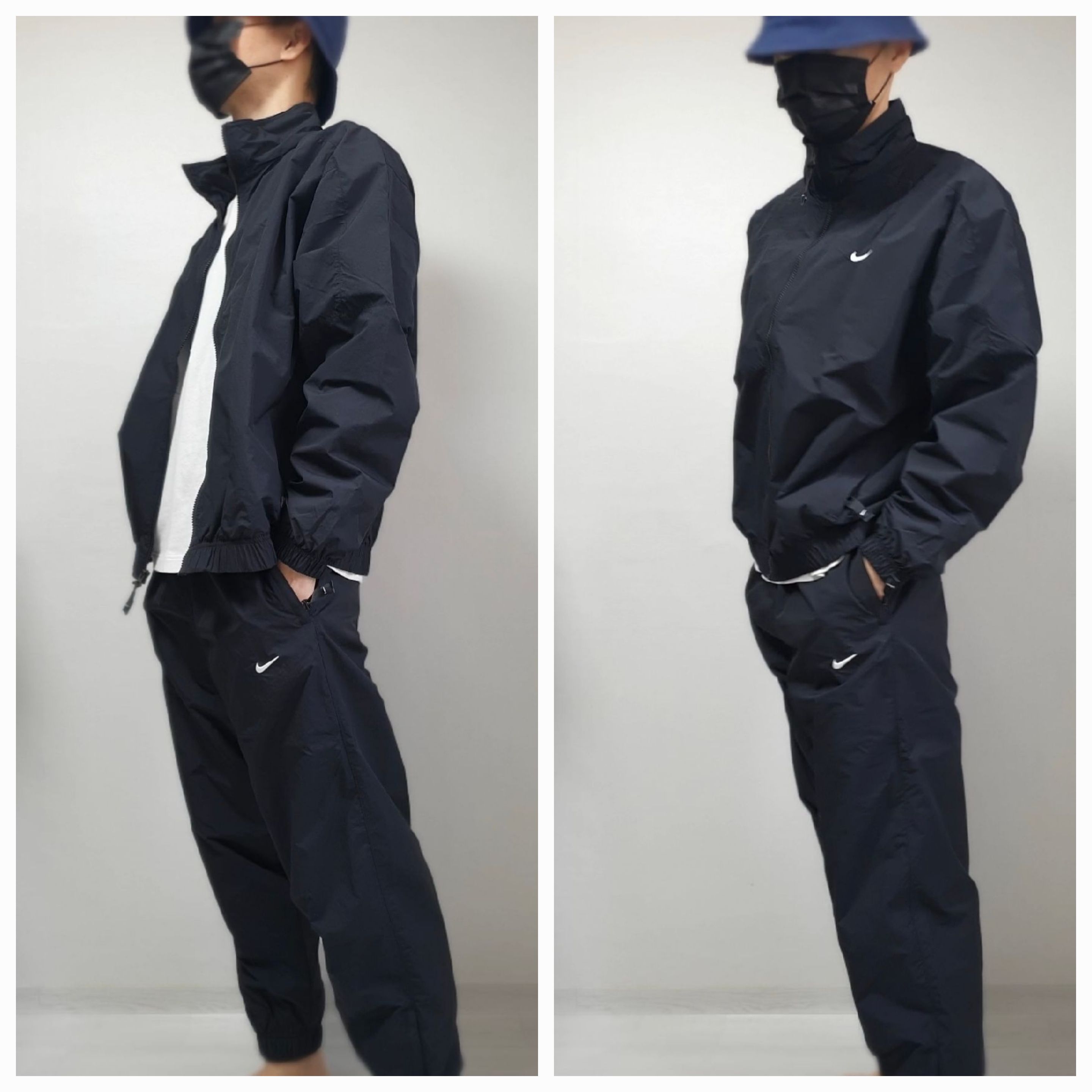 Nike NRG Solo Swoosh Woven Track Jacket Black - Asia 착용 스타일