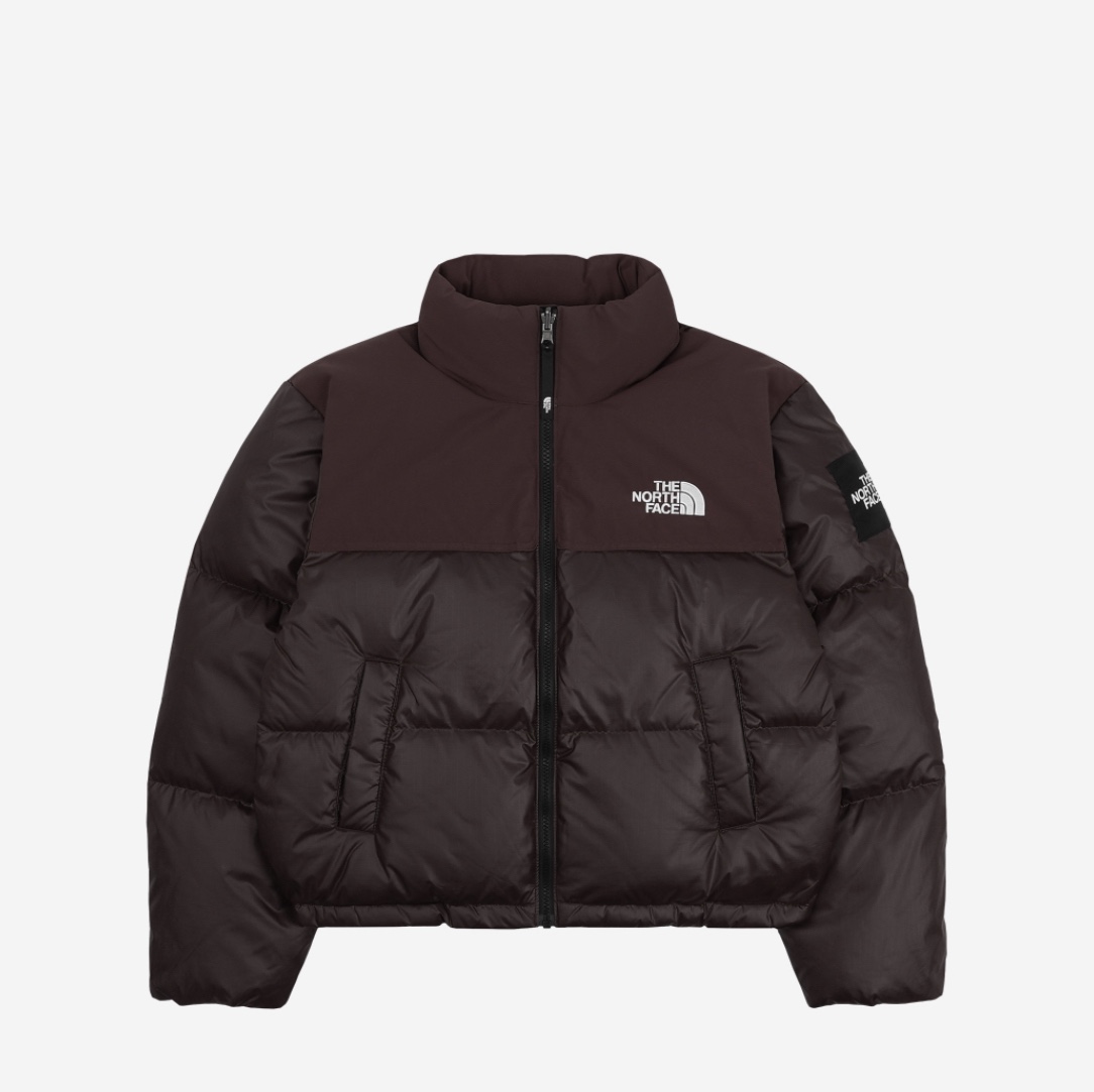 (W) The North Face White Label Novelty Nuptse Down Jacket Cocoa Brown 착용 스타일 - 1