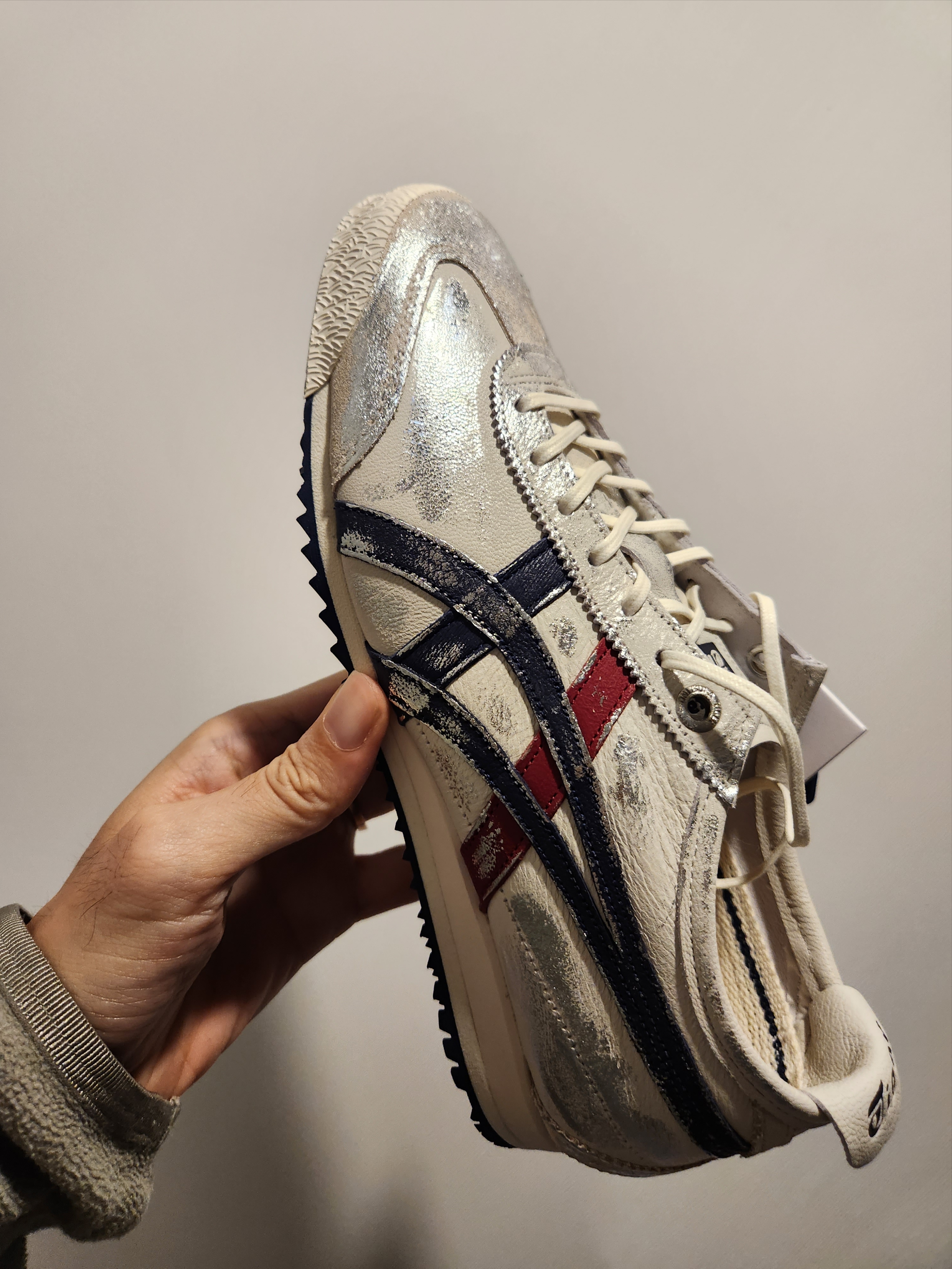Onitsuka Tiger Mexico 66 SD Pure Silver Peacoat 착용 스타일