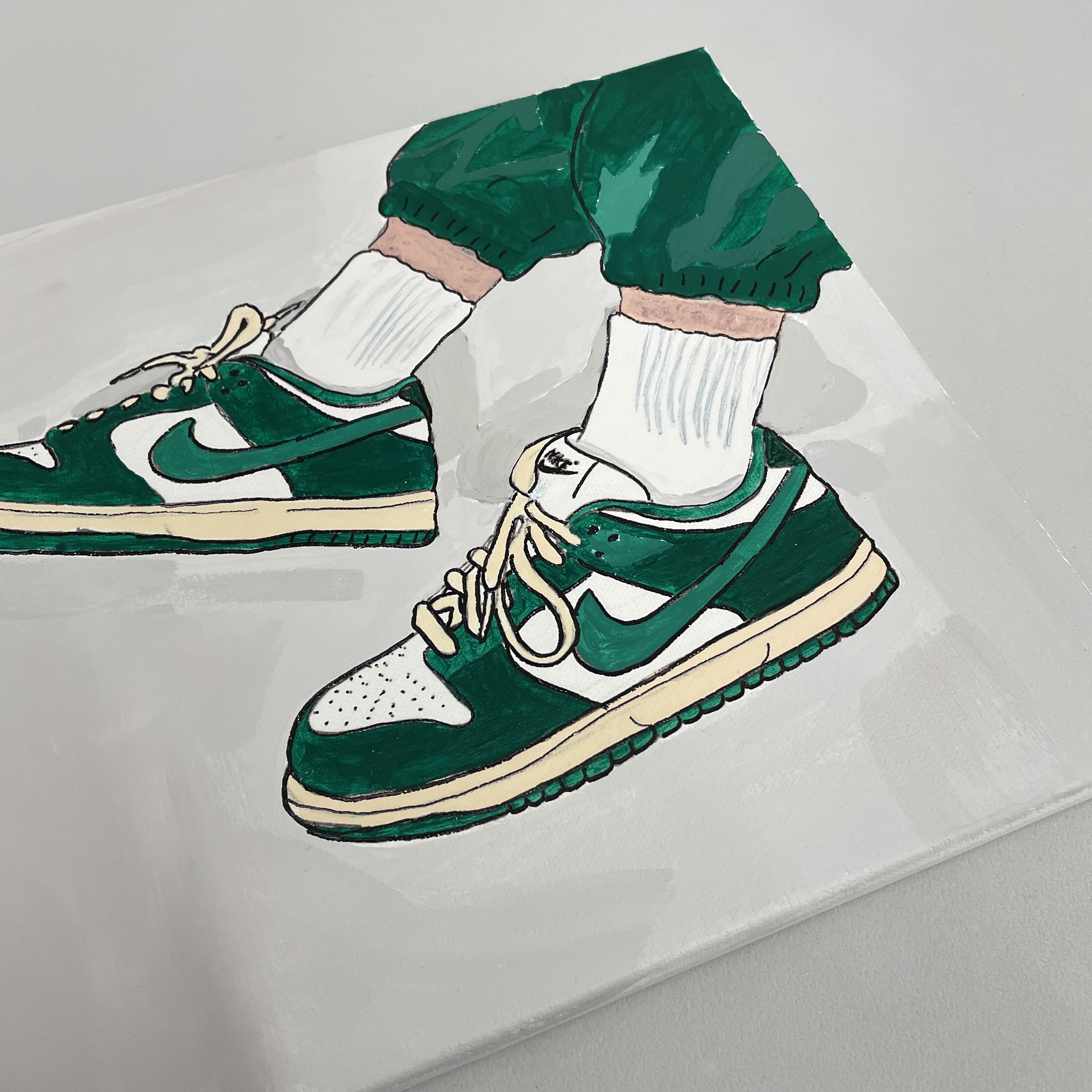(W) Nike Dunk Low Vintage Green, Nike Dunk Low Retro Varsity Green 착용 스타일