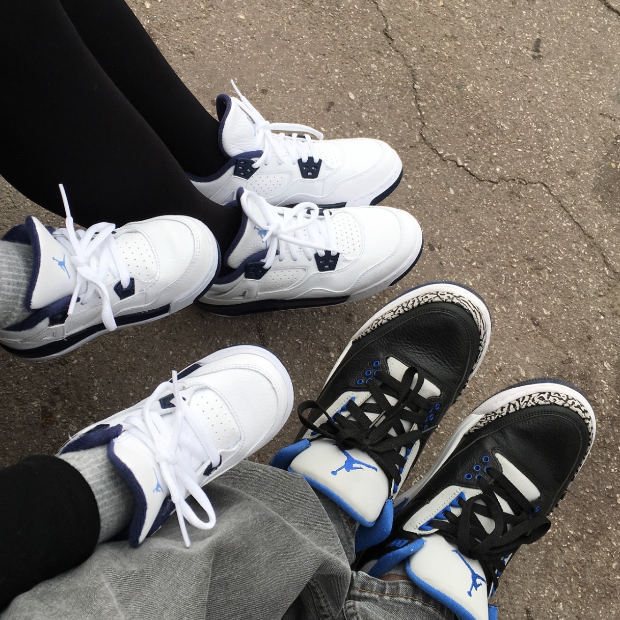 (GS) Jordan 4 Retro Columbia 2015, Jordan 3 Retro Sport Blue 착용 스타일