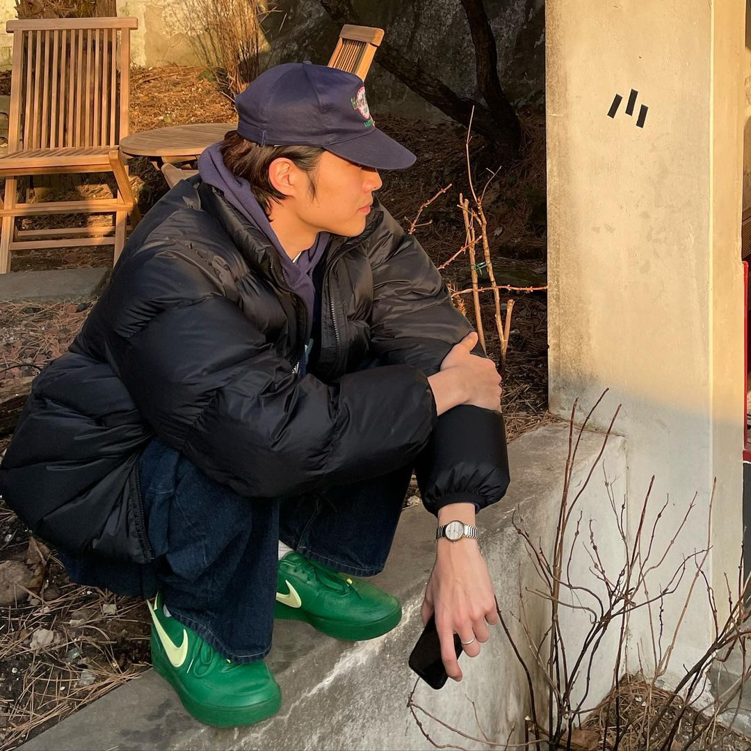 Nike x Ambush Air Force 1 Low SP Pine Green and Citron 착용 스타일 - 2