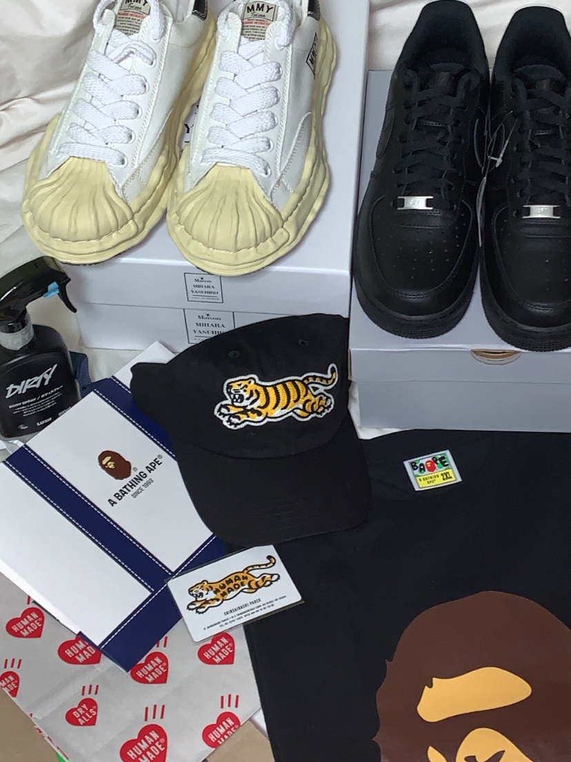 Maison Mihara Yasuhiro Blakey VL OG Sole Canvas Low-top Sneakers White, Nike Air Force 1 '07 Low Triple Black 착용 스타일