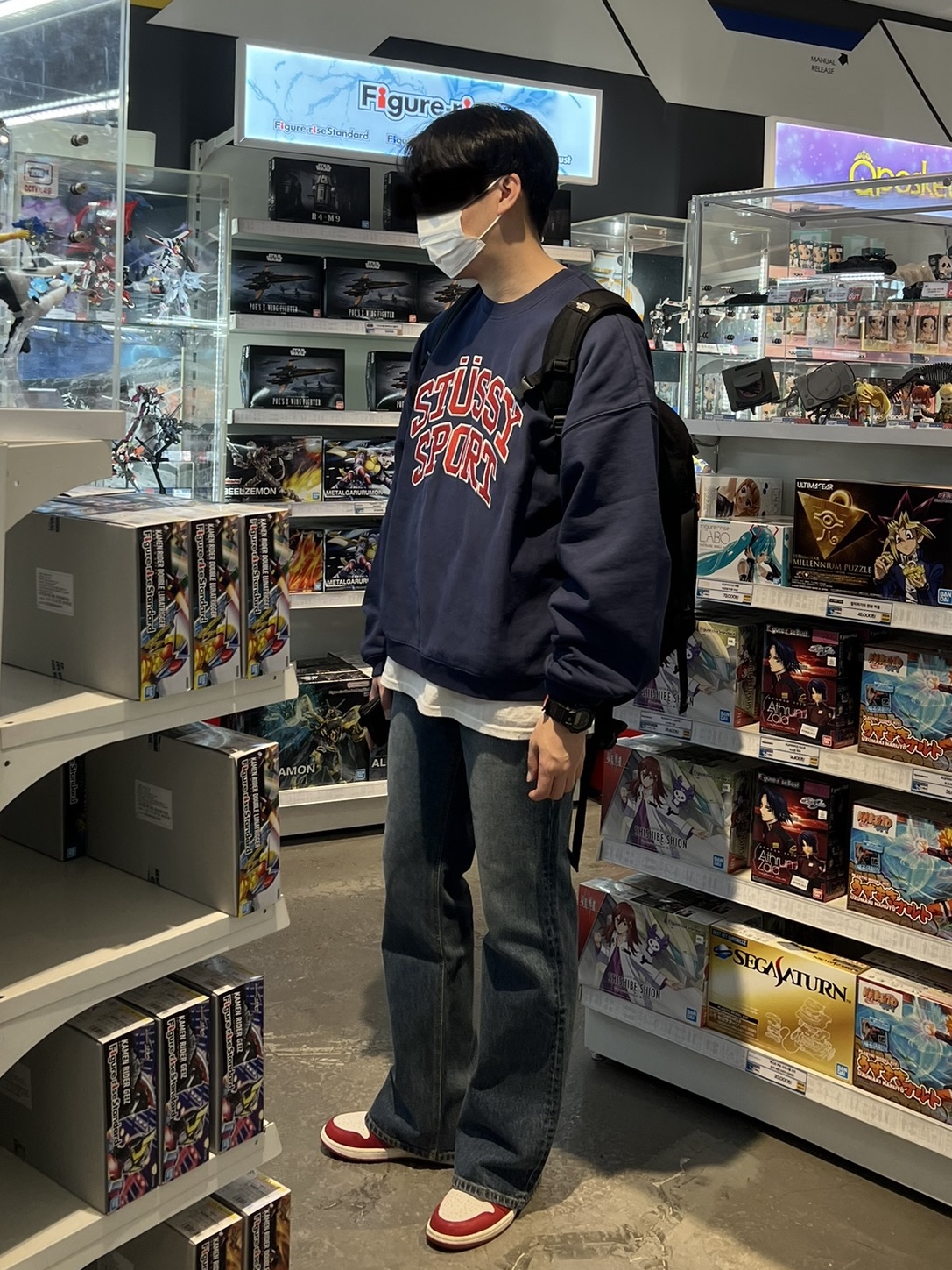 Stussy Relaxed Oversized Crew Navy, Casio G-Shock x Supreme x The North Face DW-6900 Black 착용 스타일 - 1