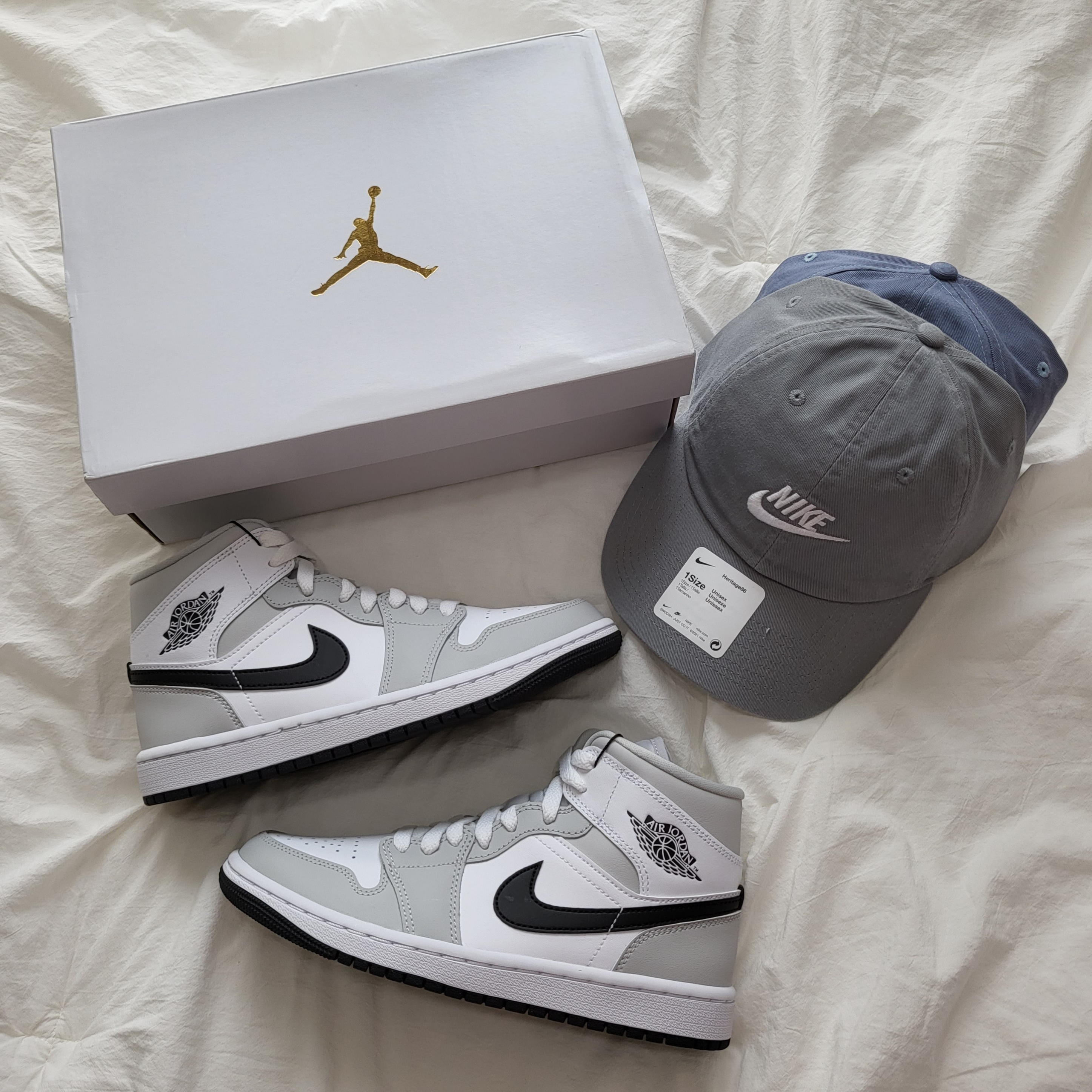 (W) Jordan 1 Mid Grey Fog 착용 스타일