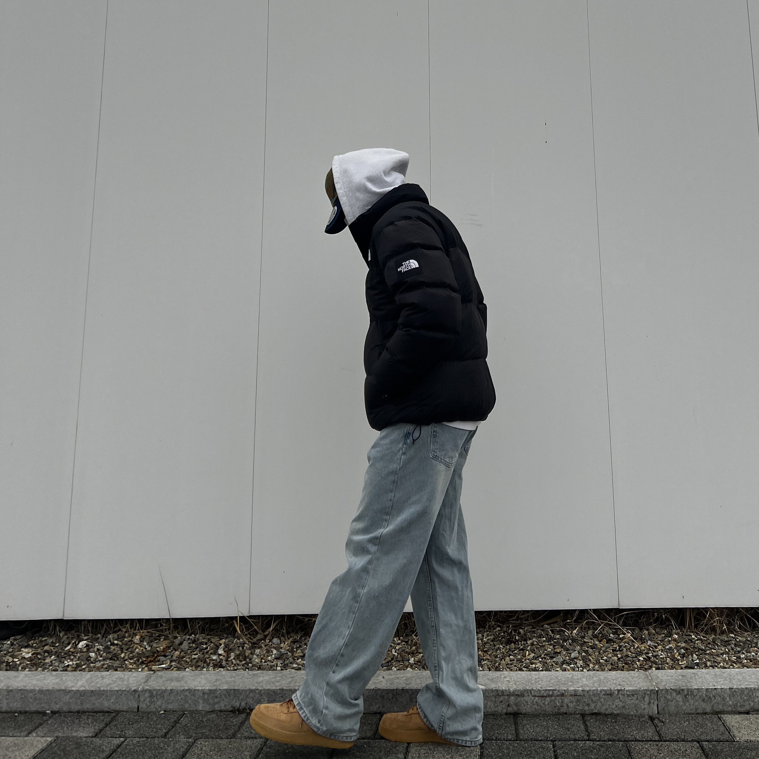 Nike Air Force 1 '07 WB Flax, Stussy Basic Stussy Hoodie Ash Heather 2023 착용 스타일 - 5