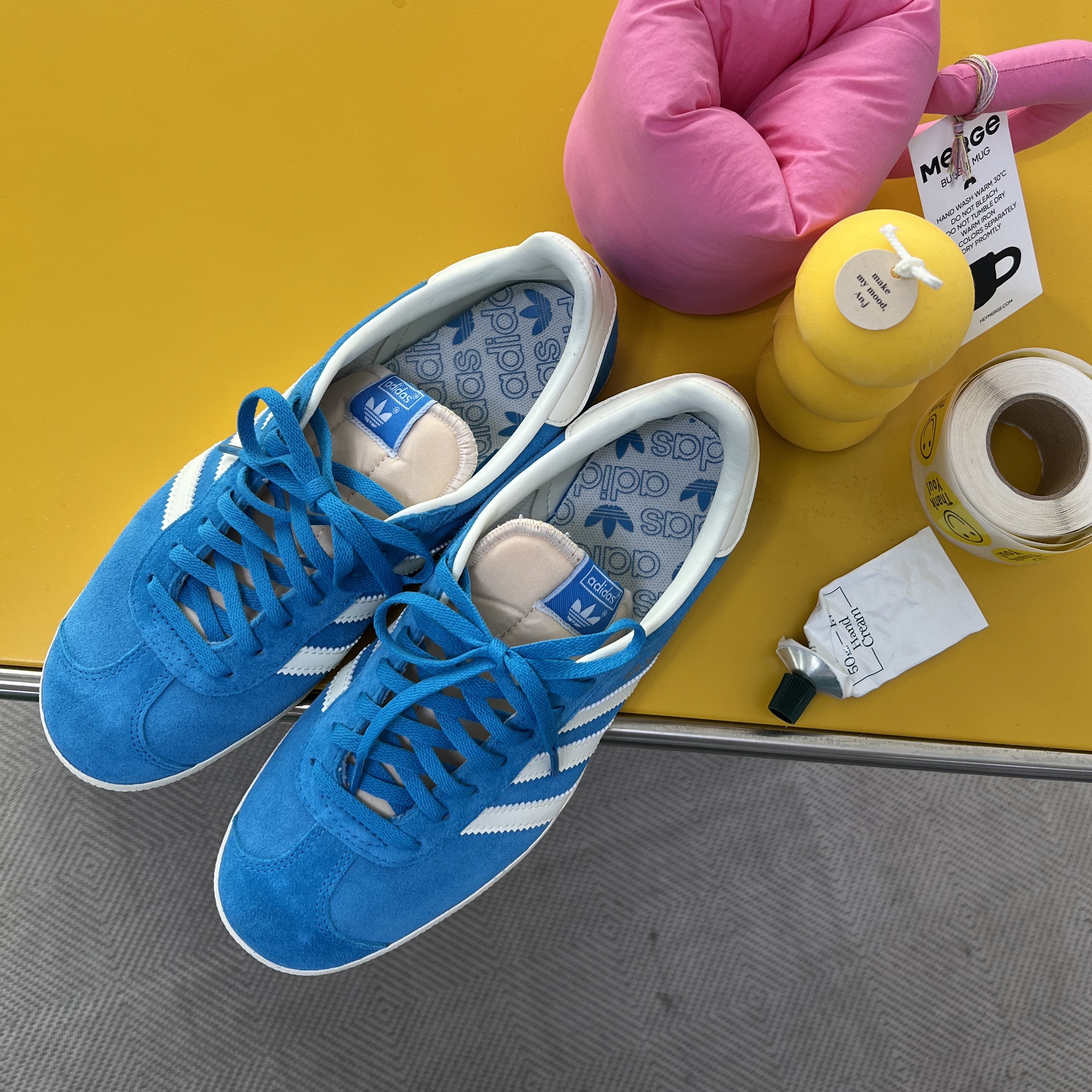 Adidas Gazelle Bold Aqua Off White 착용 스타일 - 2