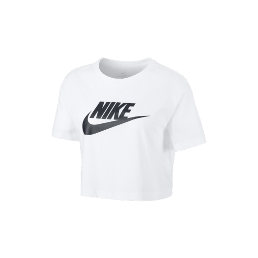 (W) 나이키 NSW 에센셜 크롭 숏슬리브 티셔츠 화이트 - 아시아