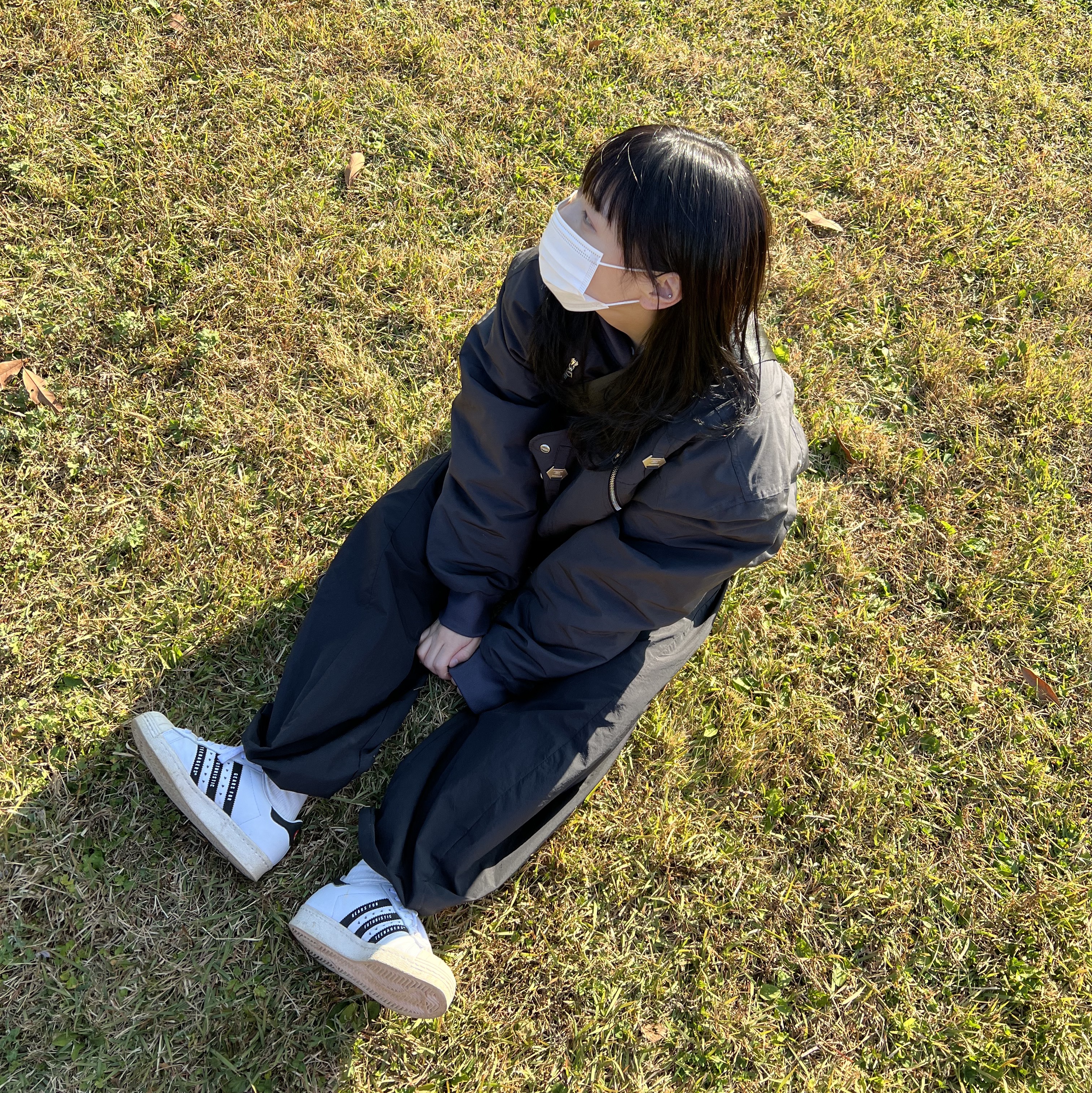 Adidas x Human Made Superstar White Black, Sansan Gear Side Snap Pants Black 착용 스타일