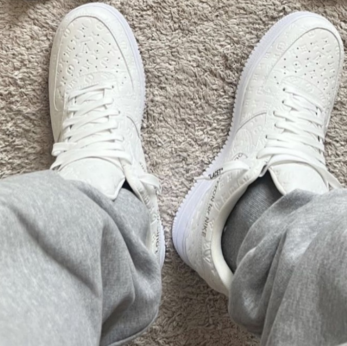 Louis Vuitton x Nike Air Force 1 Low by Virgil Abloh White 착용 스타일