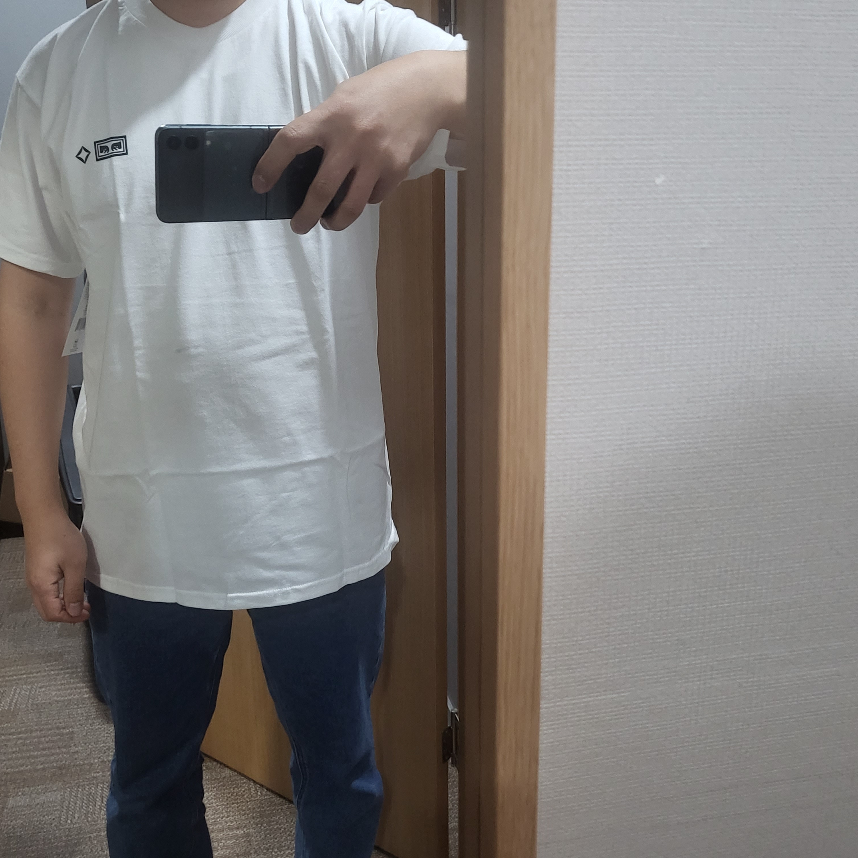 Helinox x Obey T-Shirt White 착용 스타일 - 2