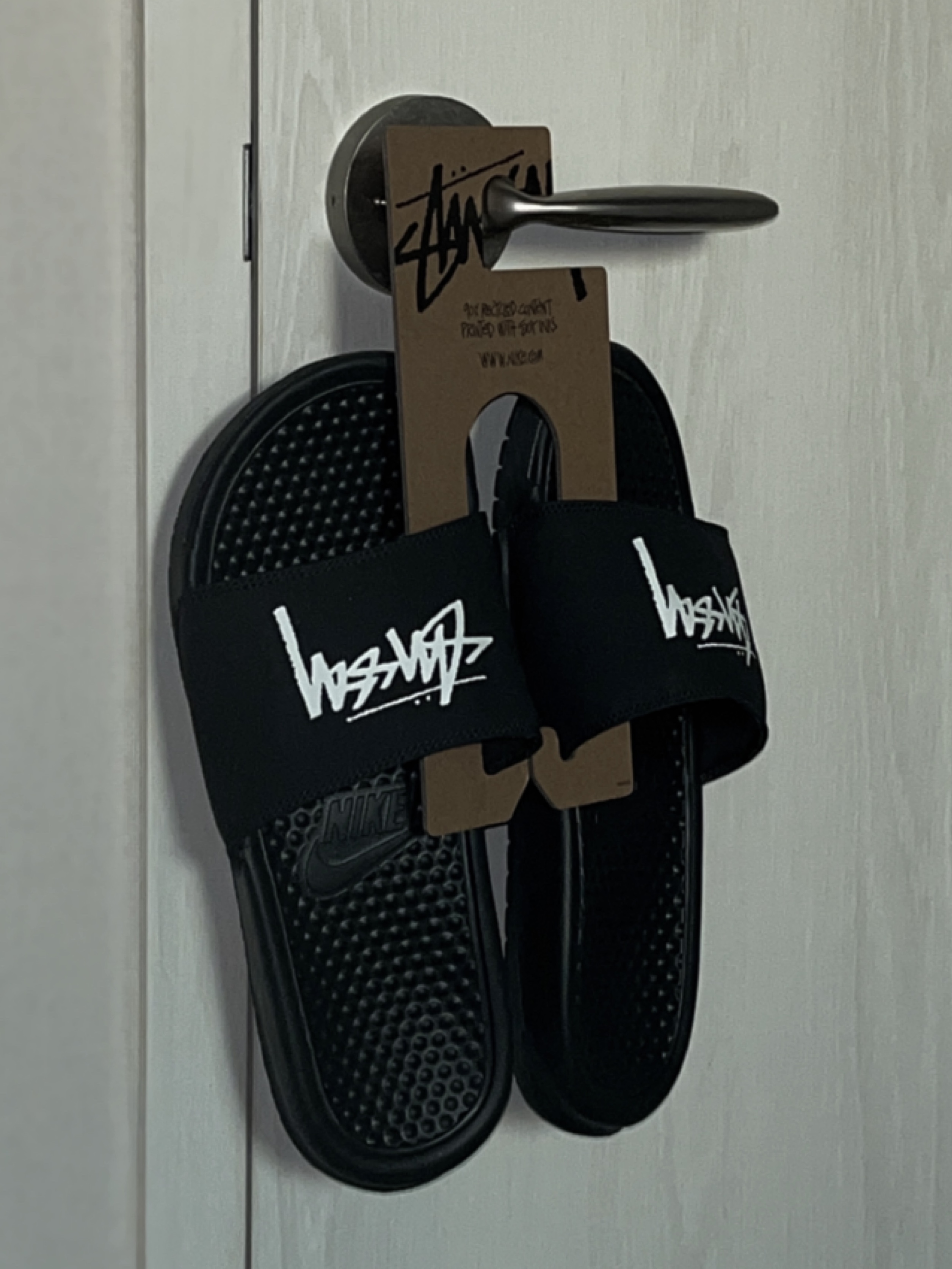 Nike x Stussy Benassi Slide Off Noir 착용 스타일