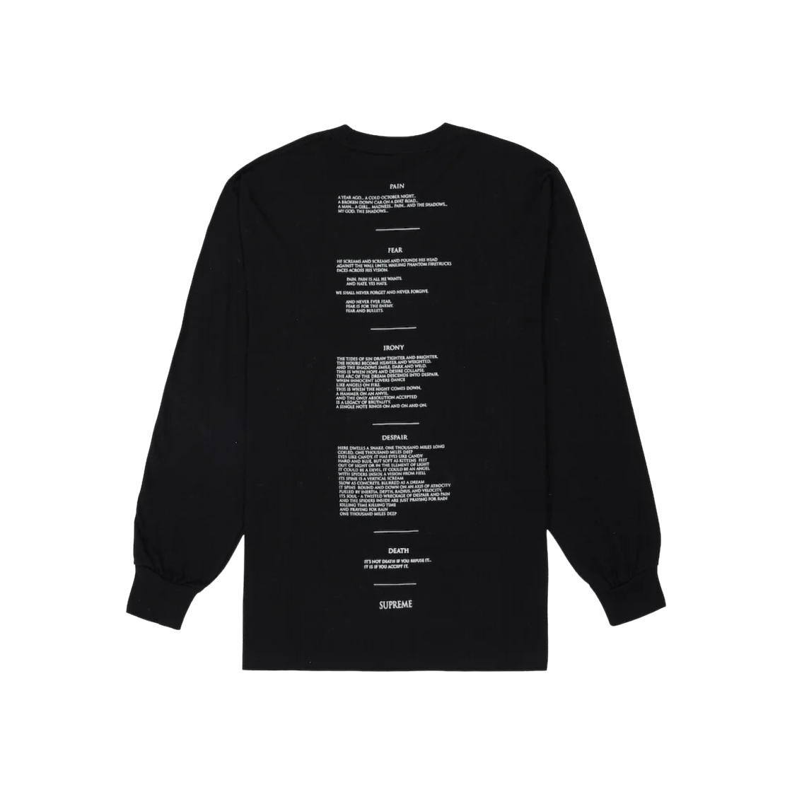 Supreme x The Crow L/S T-Shirt Black - 21FW 상세 이미지 2