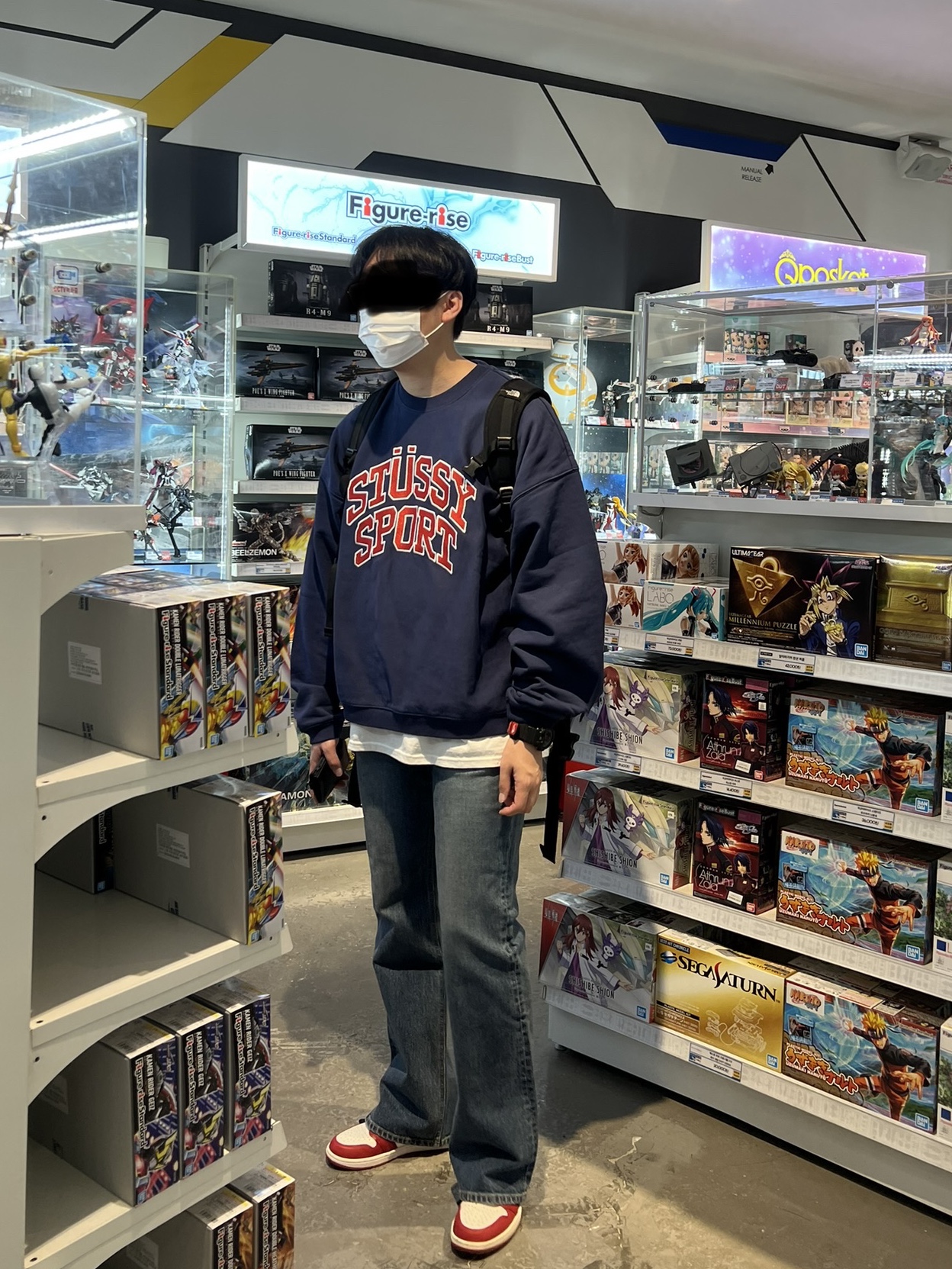 Stussy Relaxed Oversized Crew Navy, Casio G-Shock x Supreme x The North Face DW-6900 Black 착용 스타일 - 2