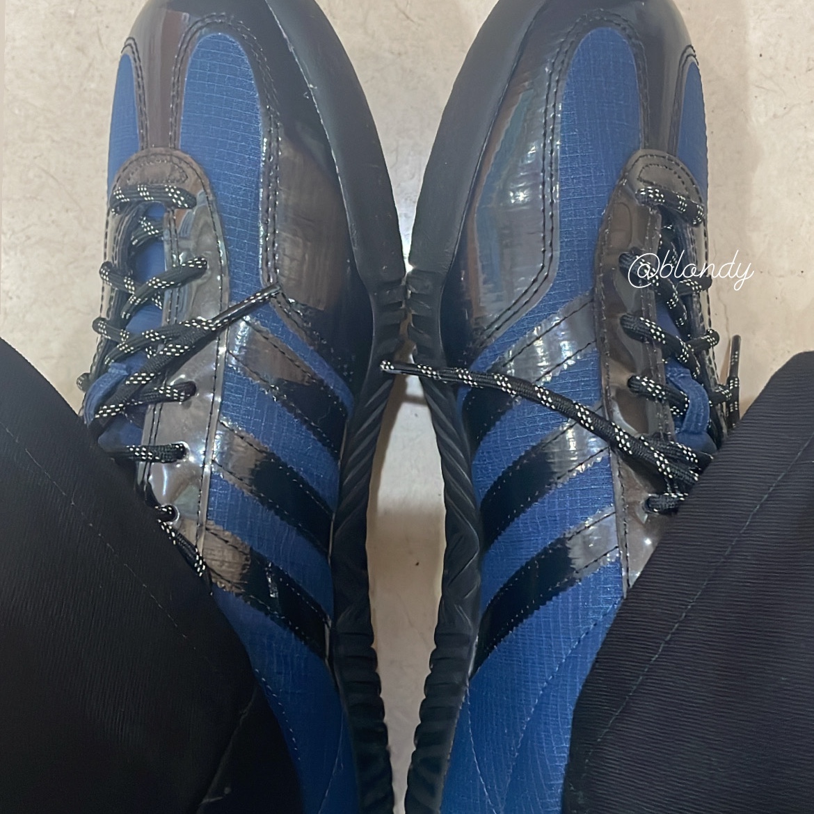 Adidas x Blondey McCoy A.B. Gazelle Indoor Mineral Blue 착용 스타일 - 2