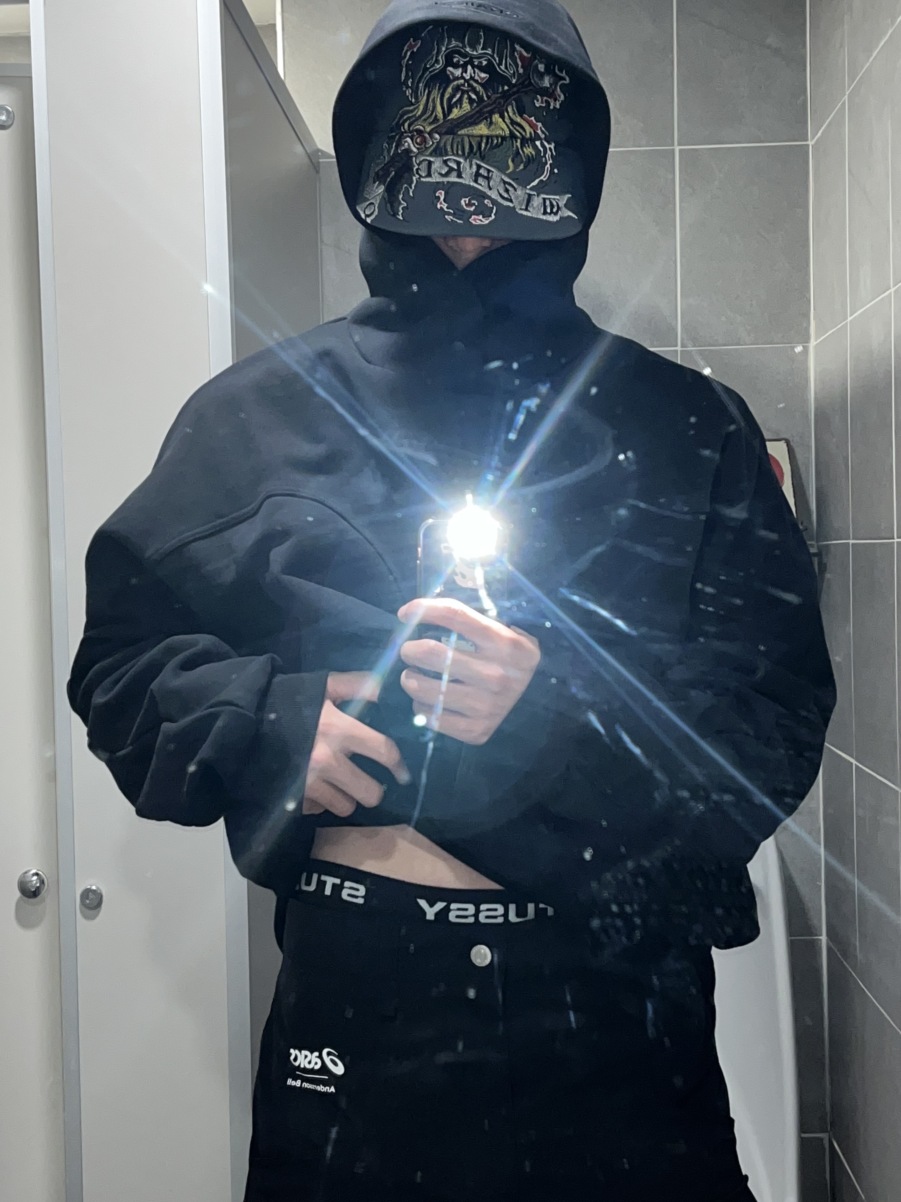 Andersson Bell x Asics Cargo Pants Black, Stussy Boxer Briefs Black (3 Pack) 착용 스타일