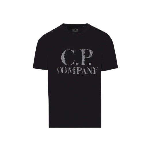 C.P. 컴퍼니 30/1 저지 라지 로고 티셔츠 블랙 - 23SS