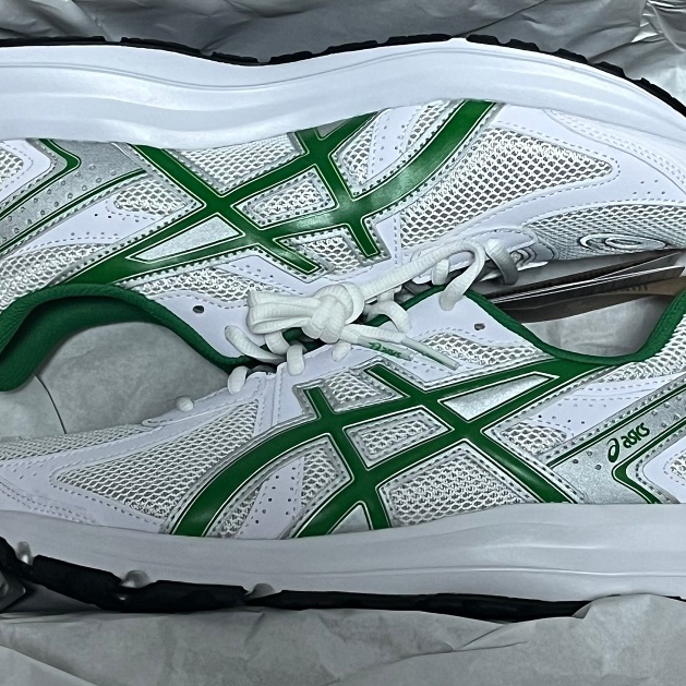 Asics Jog 100 S White Green - 2E Wide 착용 스타일 - 2