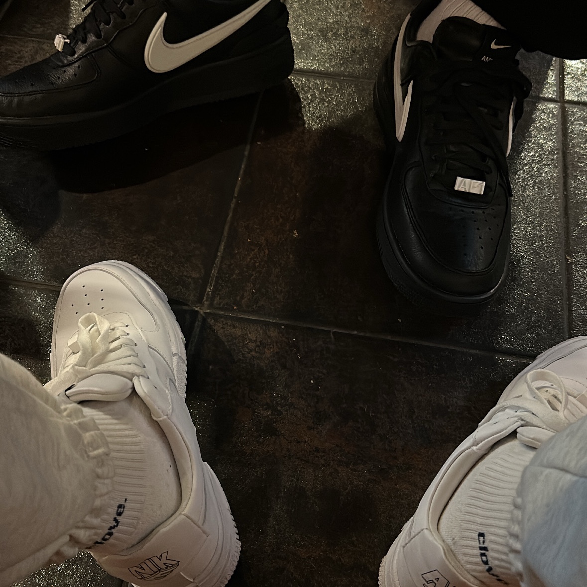 Nike x Ambush Air Force 1 Low SP Black, IAB Studio Half Zip-Up Black White 착용 스타일 - 3