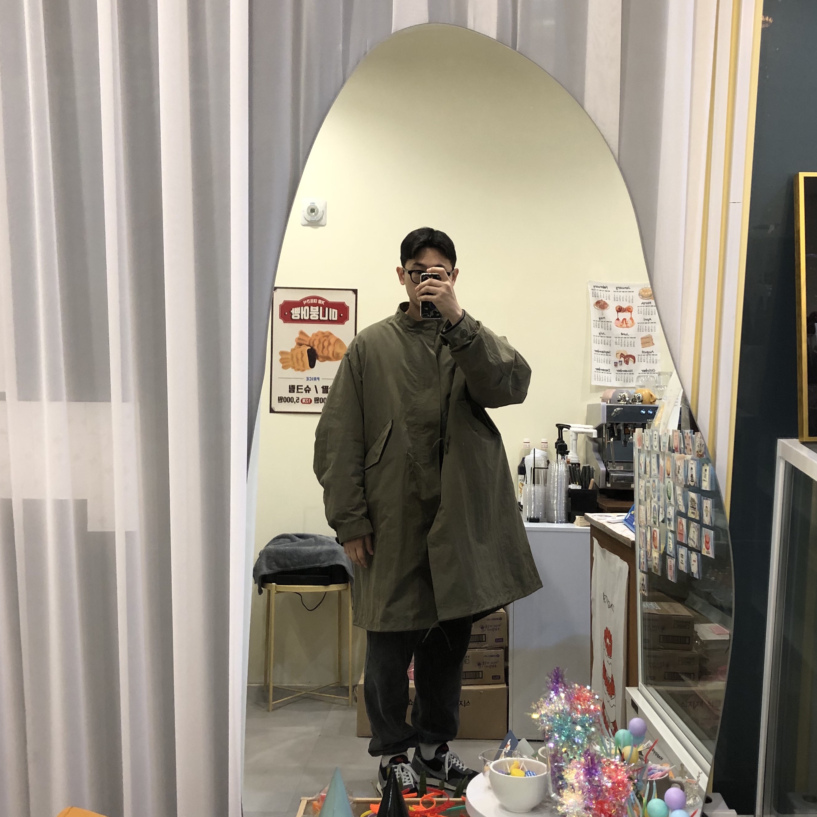 Freak's Store M-65 Mods Coat Liner Set Olive, Nike Daybreak SP Black Metallic Silver 착용 스타일 - 1
