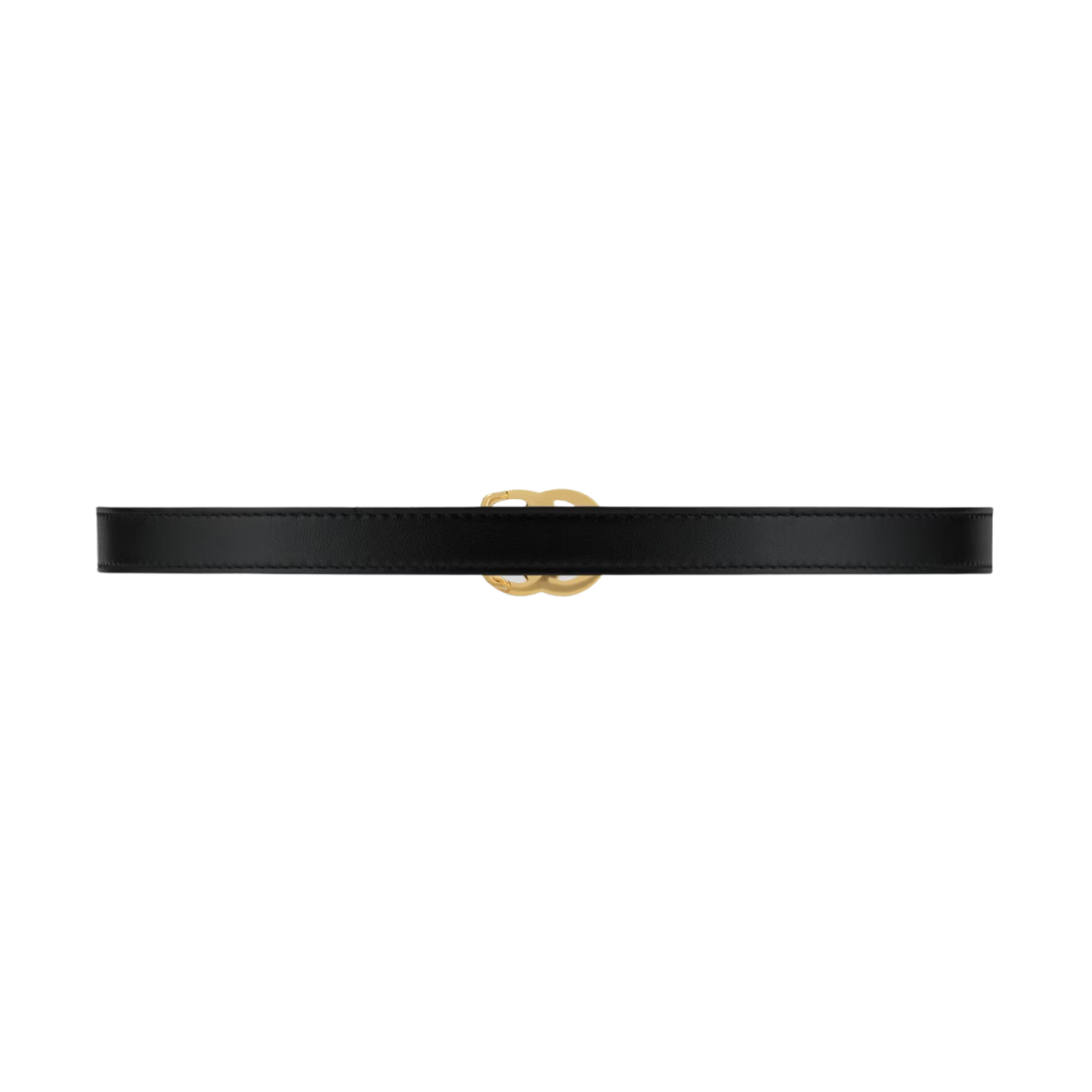 (W) Gucci GG Marmont Thin Leather Belt with Shiny Buckle Black 상세 이미지 2