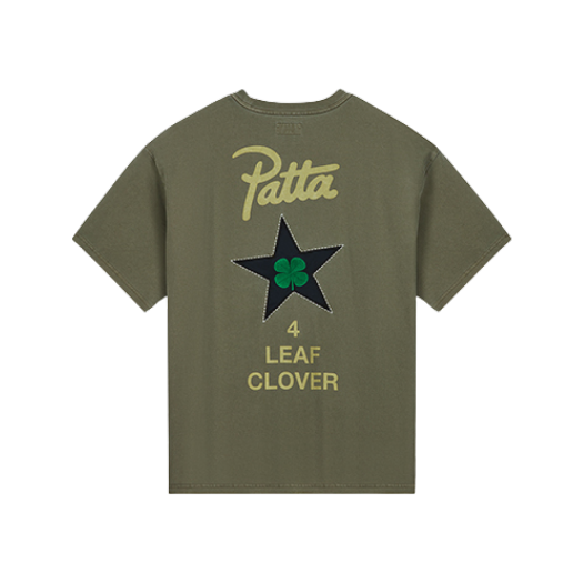 컨버스 x 파타 네잎클로버 숏슬리브 티셔츠 번트 올리브