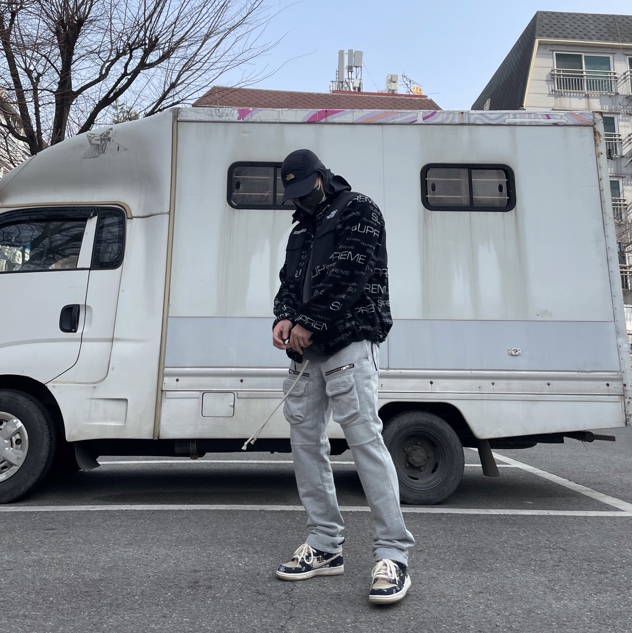 Supreme x The North Face Steep Tech Fleece Jacket Black - 21FW, Nike x Travis Scott SB Dunk Low 착용 스타일 - 2