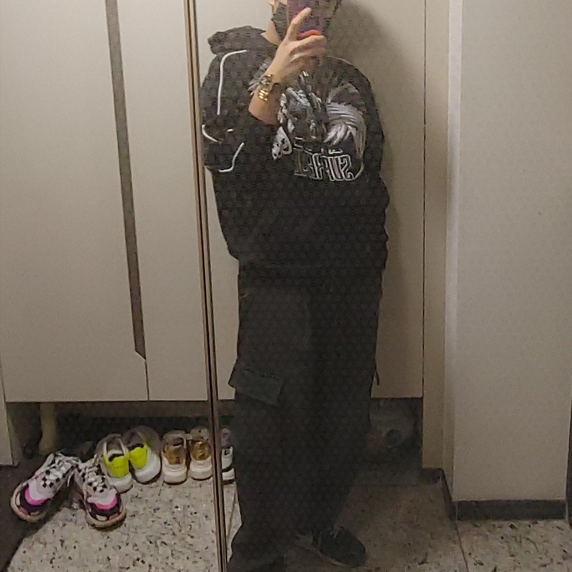 Supreme Falcon Raglan Zip Up Hooded Sweatshirt Black - 23SS, Nike x Undercover Daybreak Black 착용 스타일