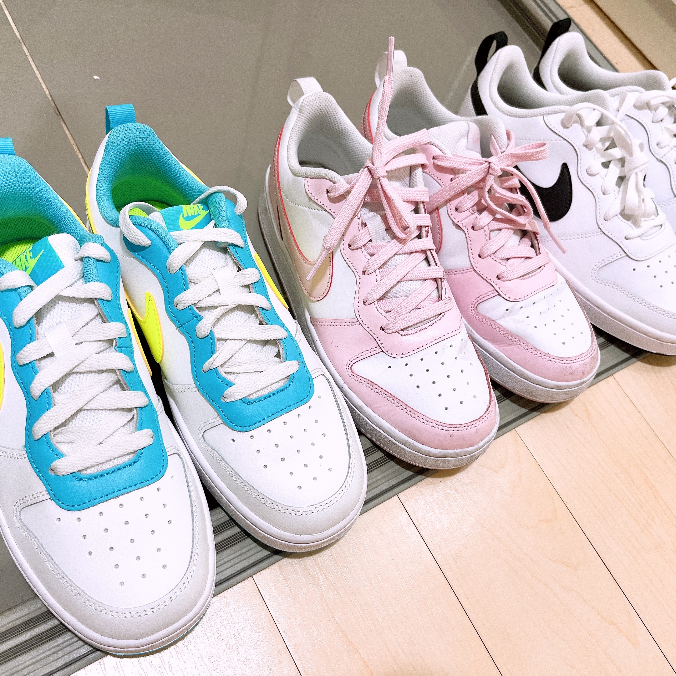 (GS) Nike Court Borough 2 SE White Pink Foam 착용 스타일