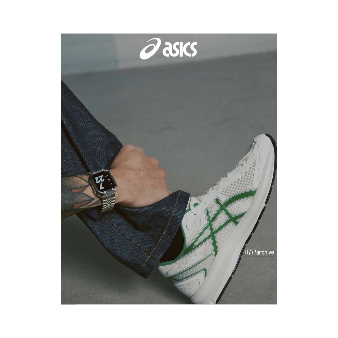 Asics Jog 100 S White Green - 2E Wide 착용 스타일 - 2