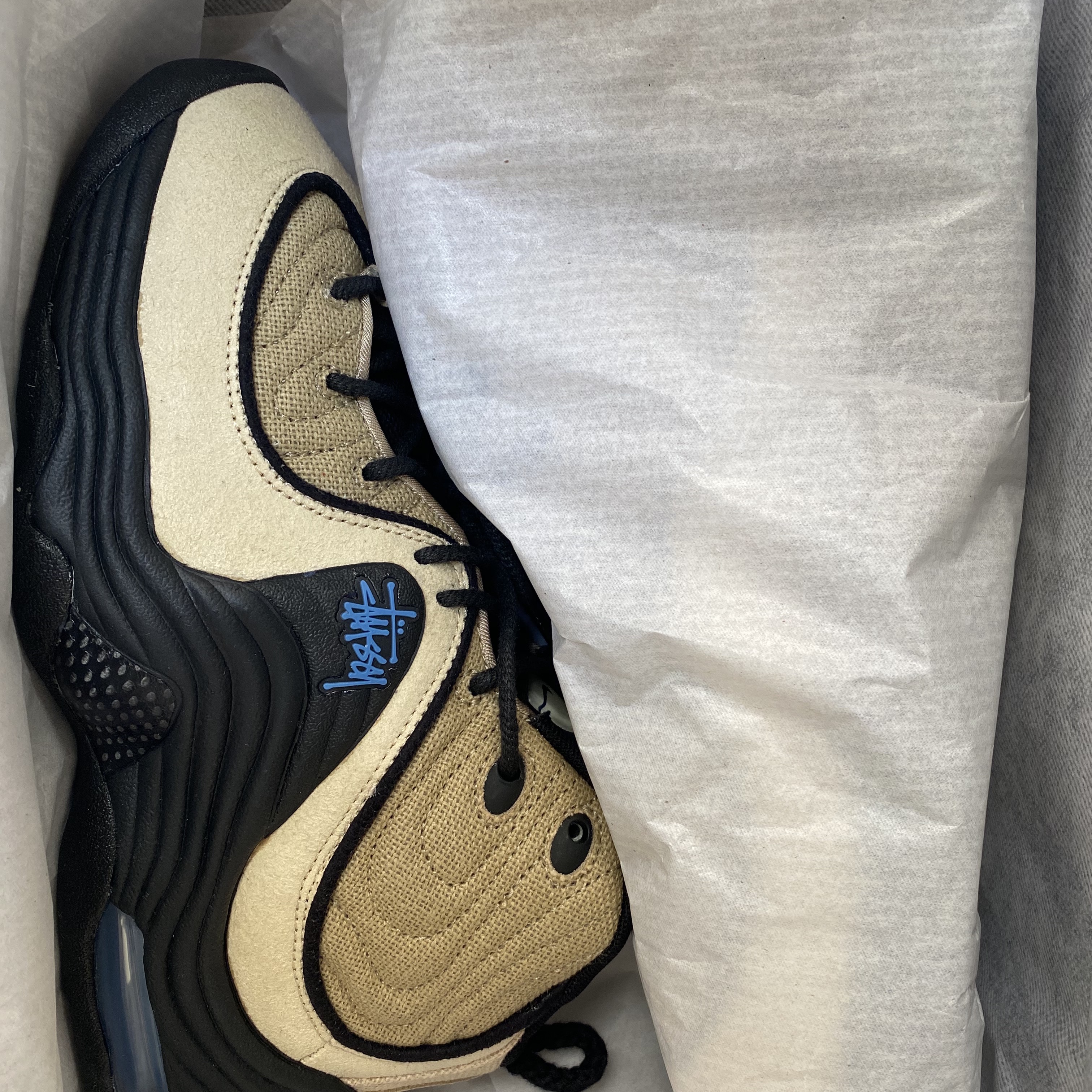 Nike x Stussy Air Penny II Rattan and Limestone 착용 스타일