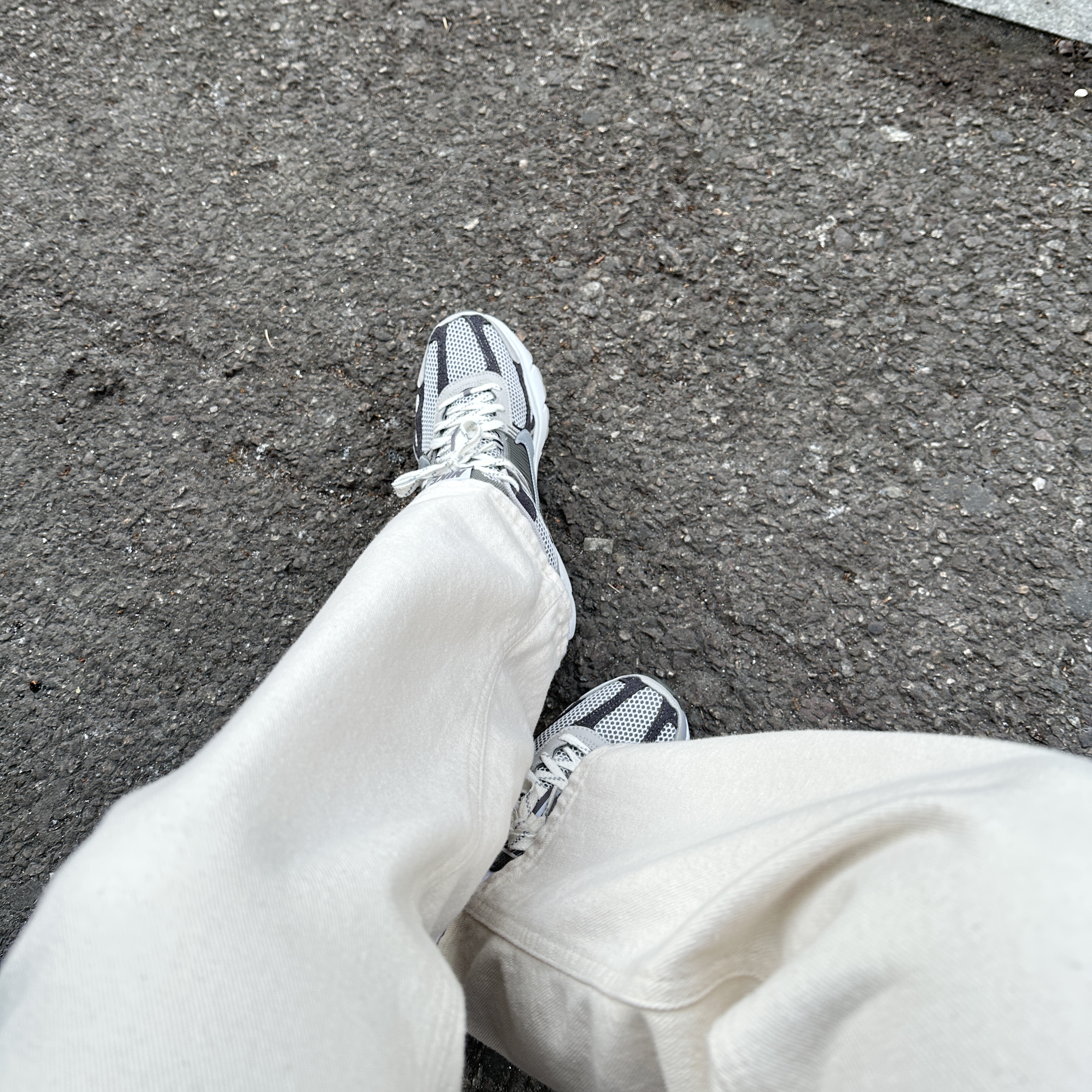 Nike Zoom Vomero 5 PRM Light Iron Ore and Flat Fewter 착용 스타일 - 3