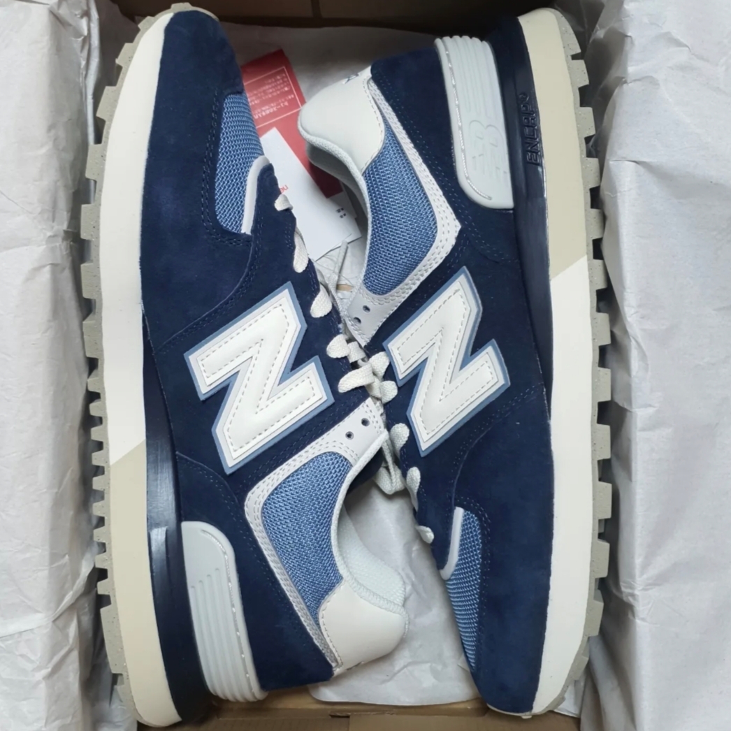 New Balance 574 Legacy Navy Sea Salt 착용 스타일