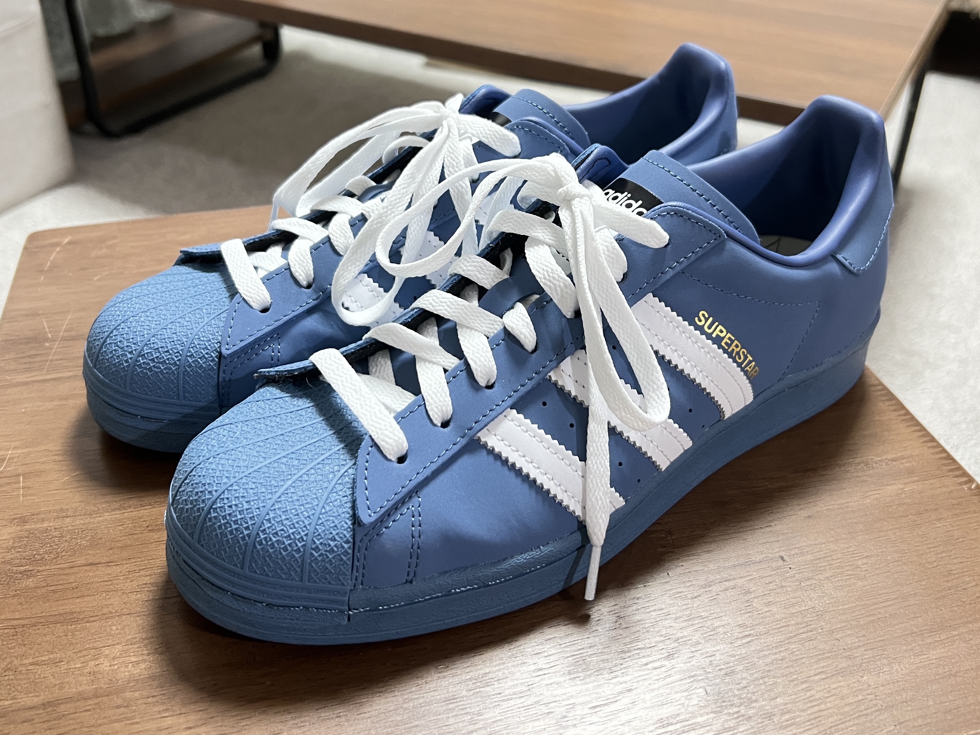 Adidas x Atmos x Daiki Tsuneta Superstar Altered Blue 착용 스타일