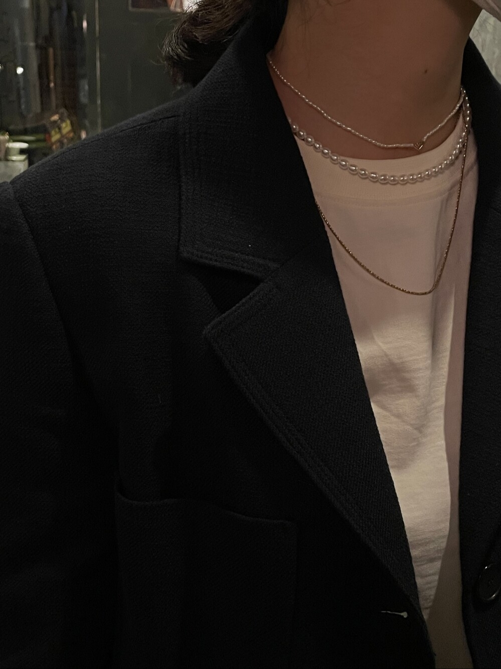 Maman et Fille Women 1920 Coquillage Necklace, Maman et Fille Women Water Drop Pearl Necklace 착용 스타일