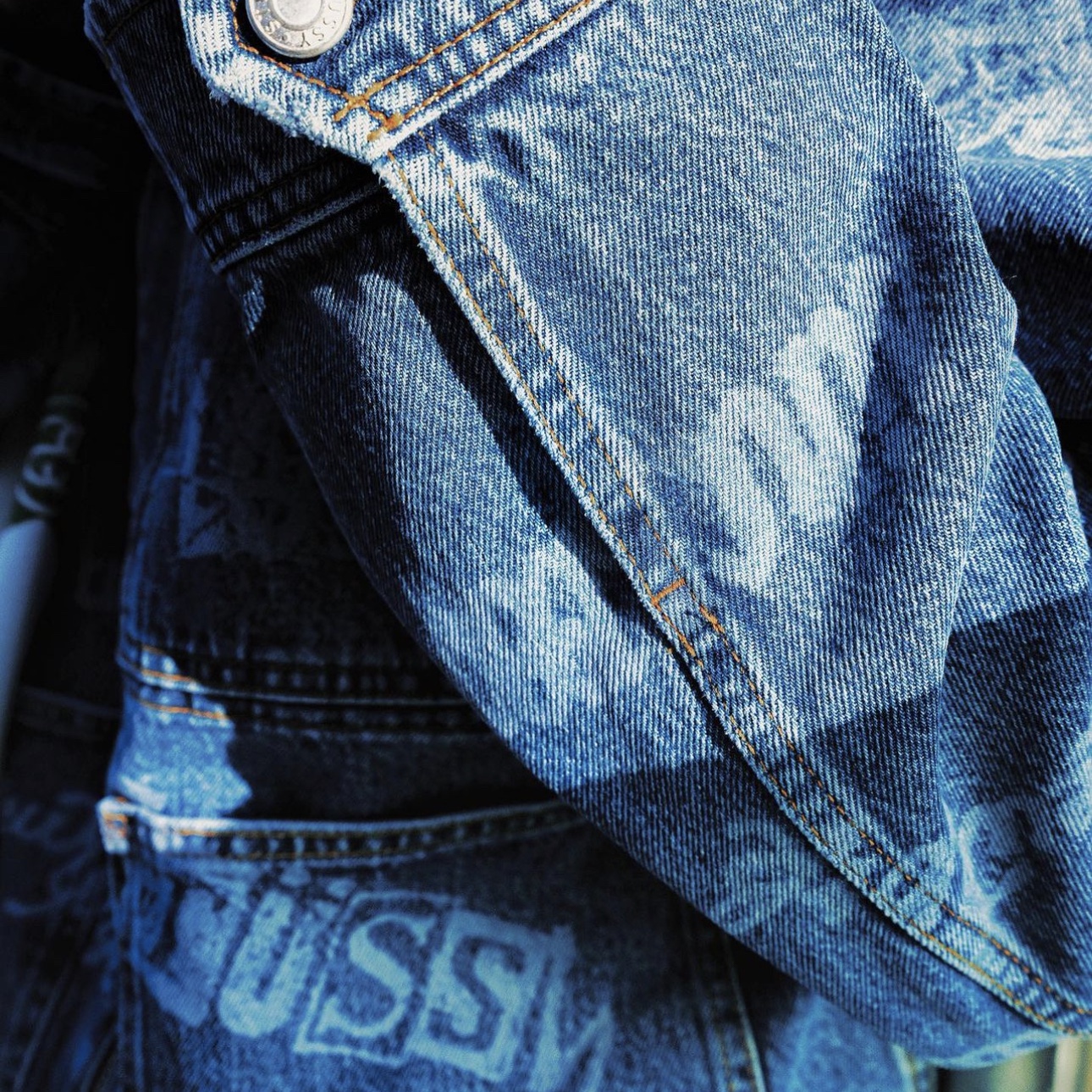 Stussy Worldwide Zip Work Jacket Stone Wash, Stussy Worldwide Big OL' Jeans Stone Wash 착용 스타일 - 3