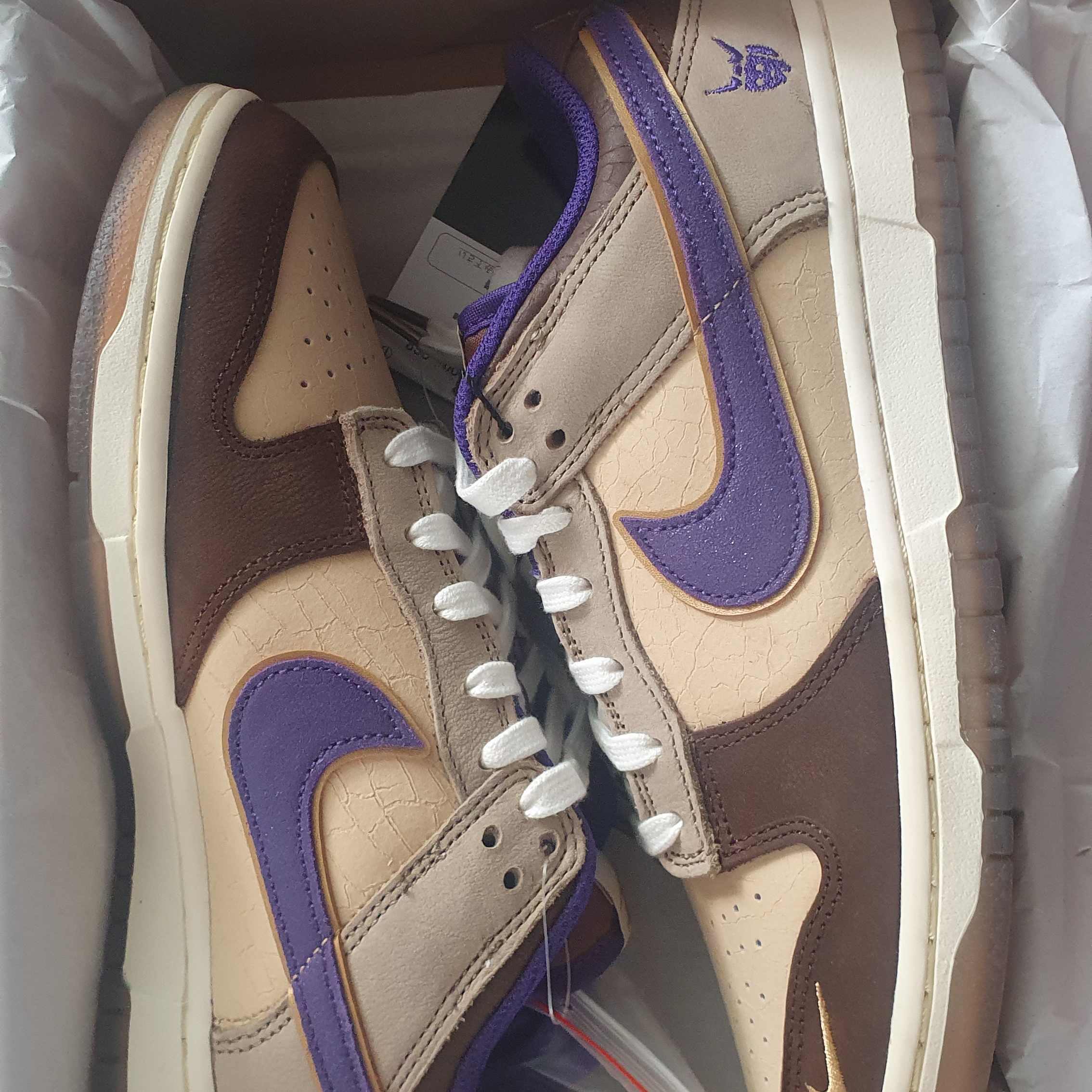Nike Dunk Low White Onyx Court Purple 착용 스타일 - 2