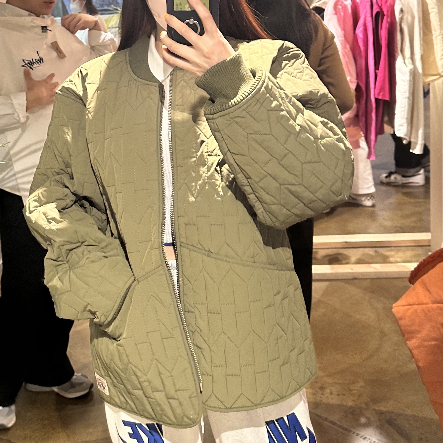 Stussy S Quilted Liner Jacket Black 착용 스타일