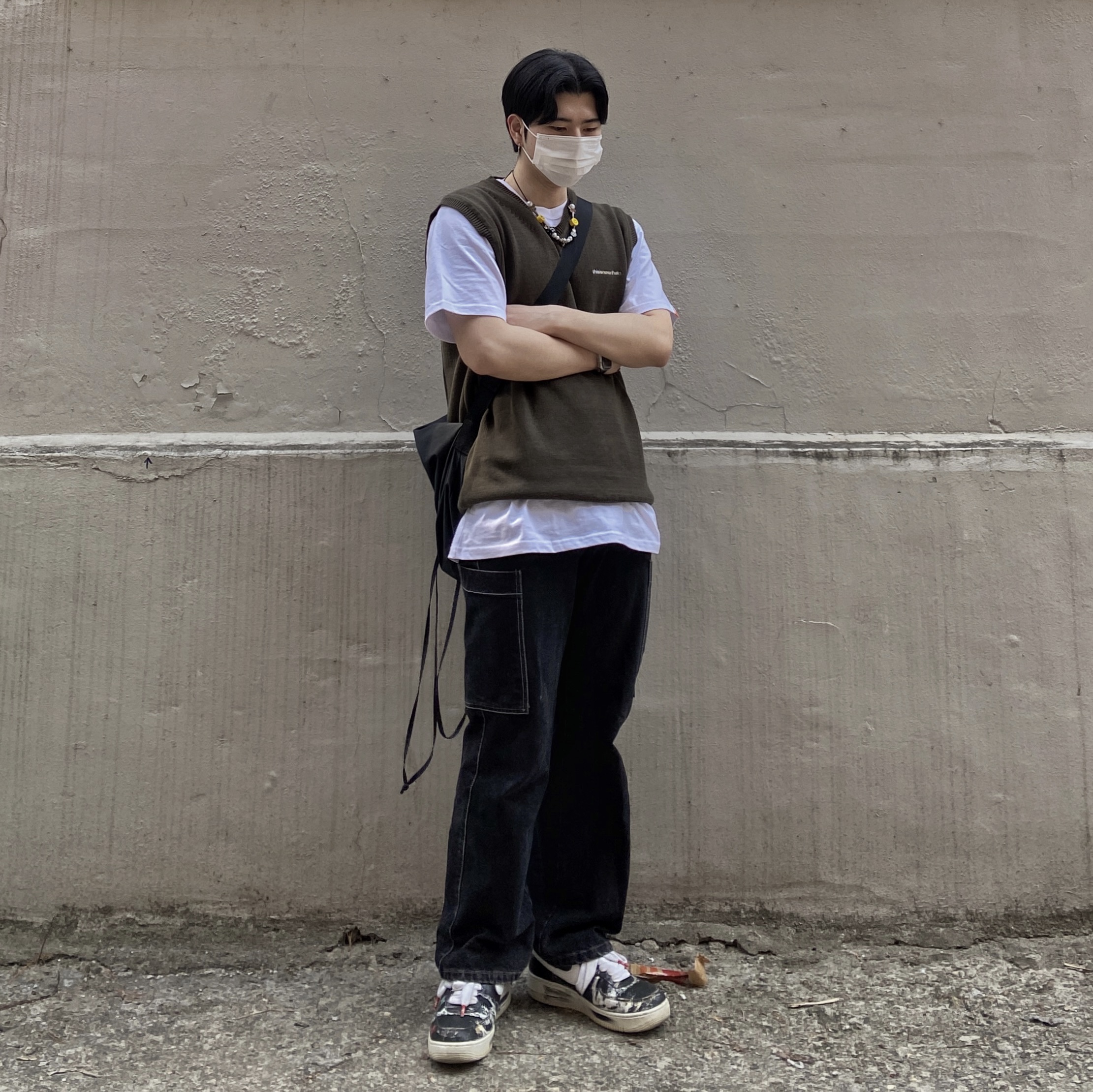 Nike x Peaceminusone Air Force 1 Low Para-Noise 착용 스타일