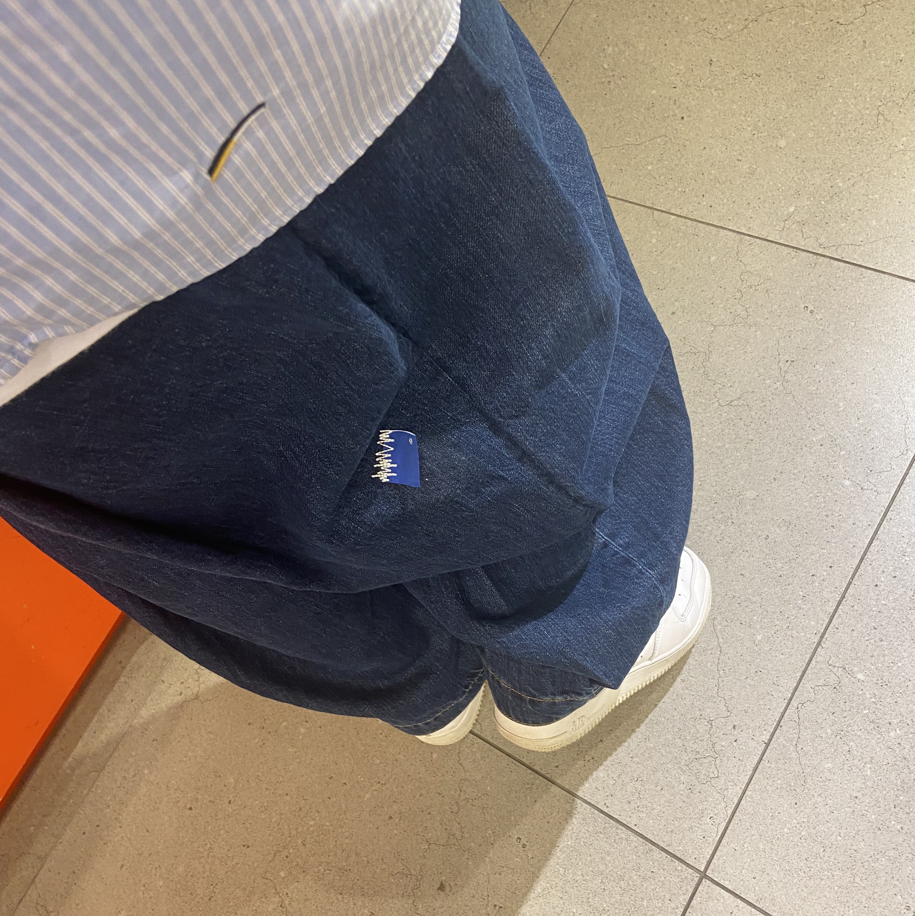 Zara x Ader Error Wide Leg Jeans Blue 착용 스타일 - 3